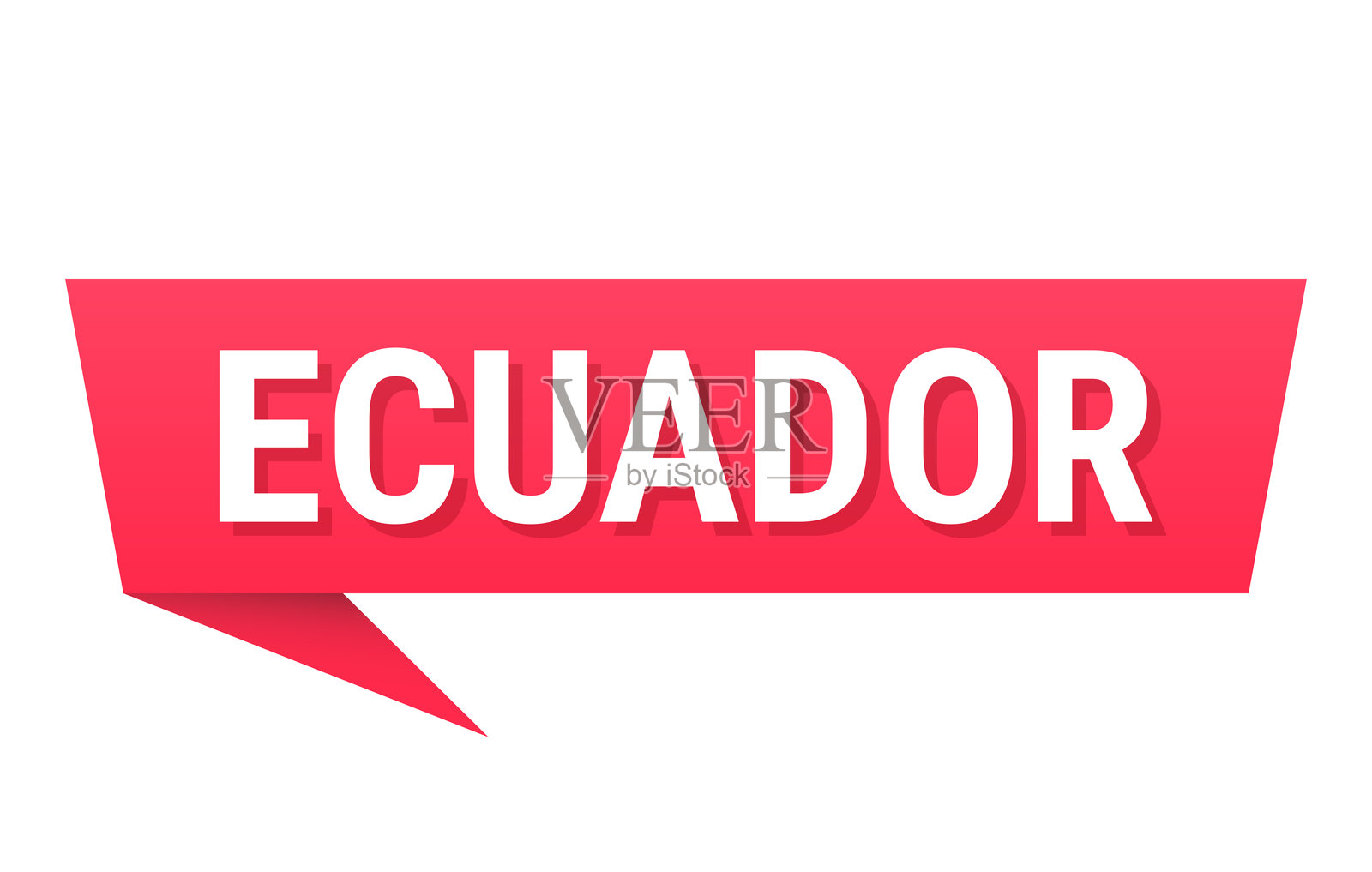 厄瓜多尔 - 空白背景上的红色对话气泡插画图片素材
