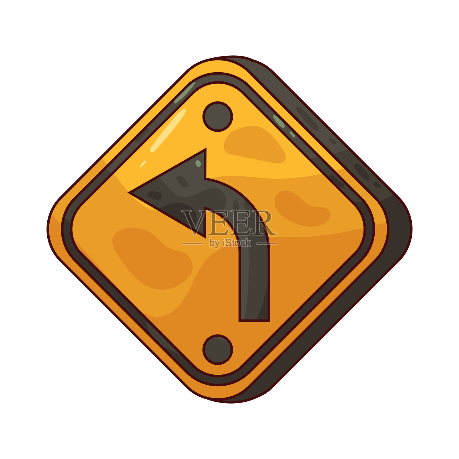 左转标志插画图片素材