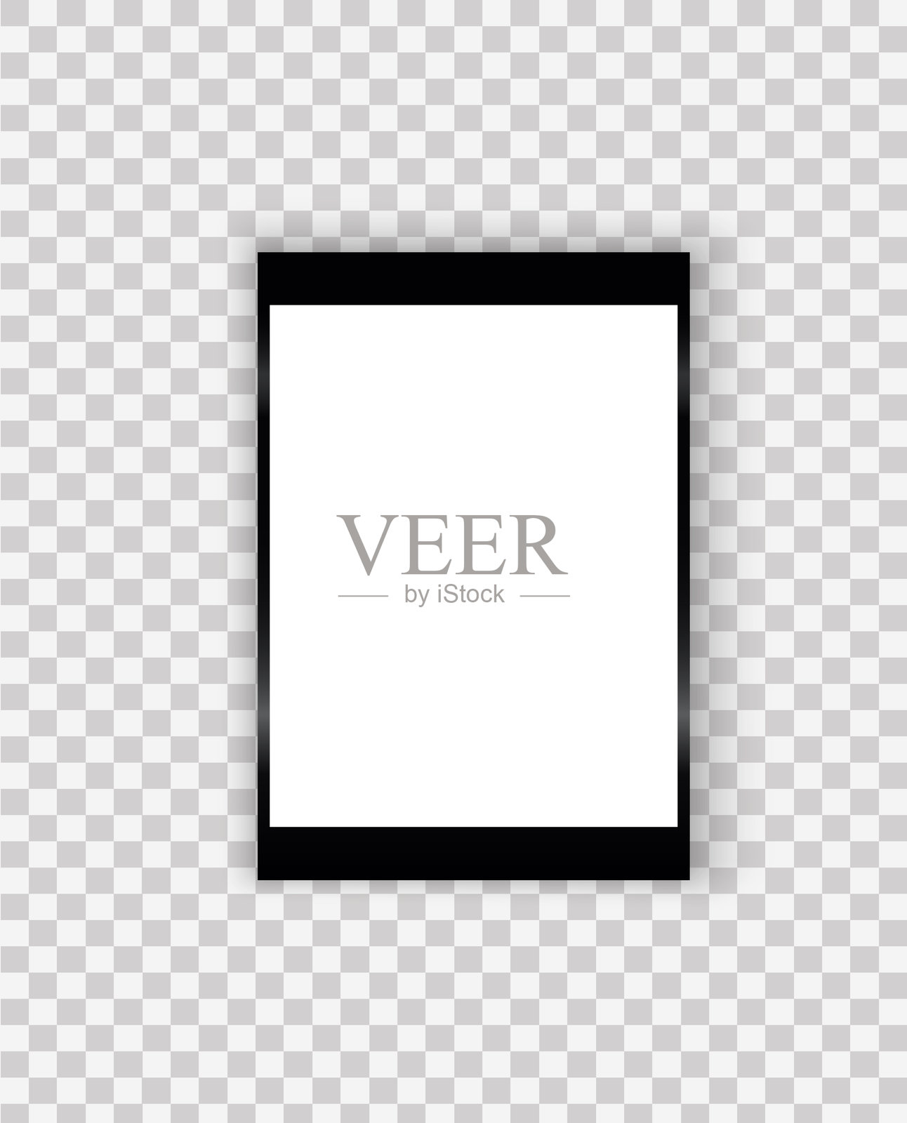 逼真的黑色数字平板电脑，屏幕关闭，现代纤薄设计，柔和阴影，独立于透明背景，适合技术演示、UI/UX模型和品牌推广。插画图片素材