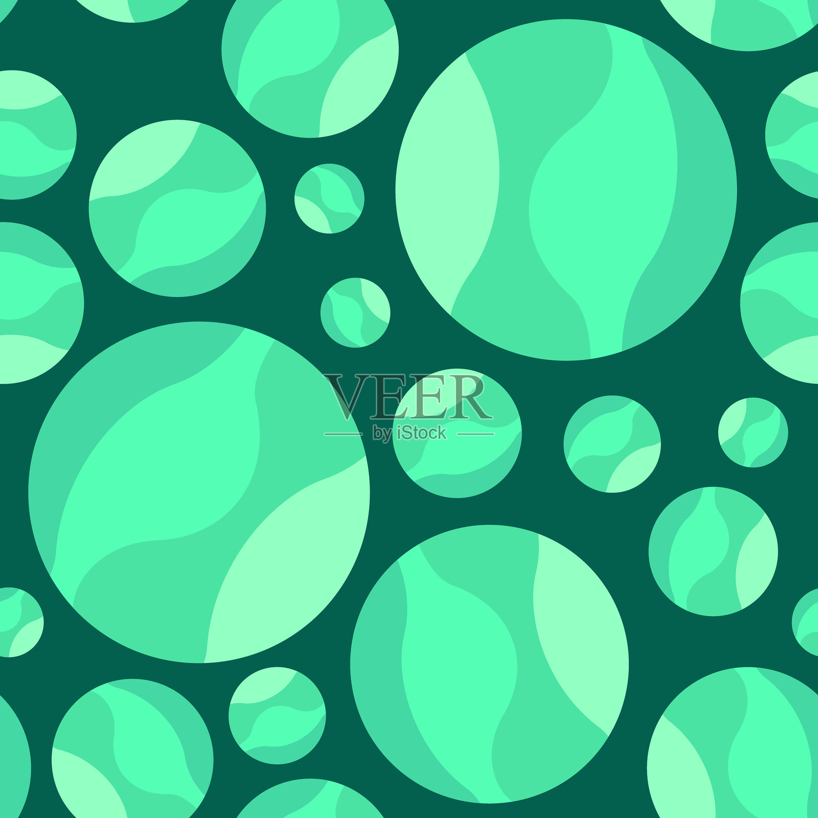 彩色球体的无缝图案向量设计。插画图片素材