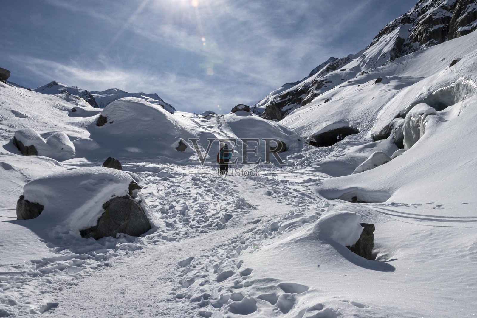 莫尔特拉茨冰川照片摄影图片