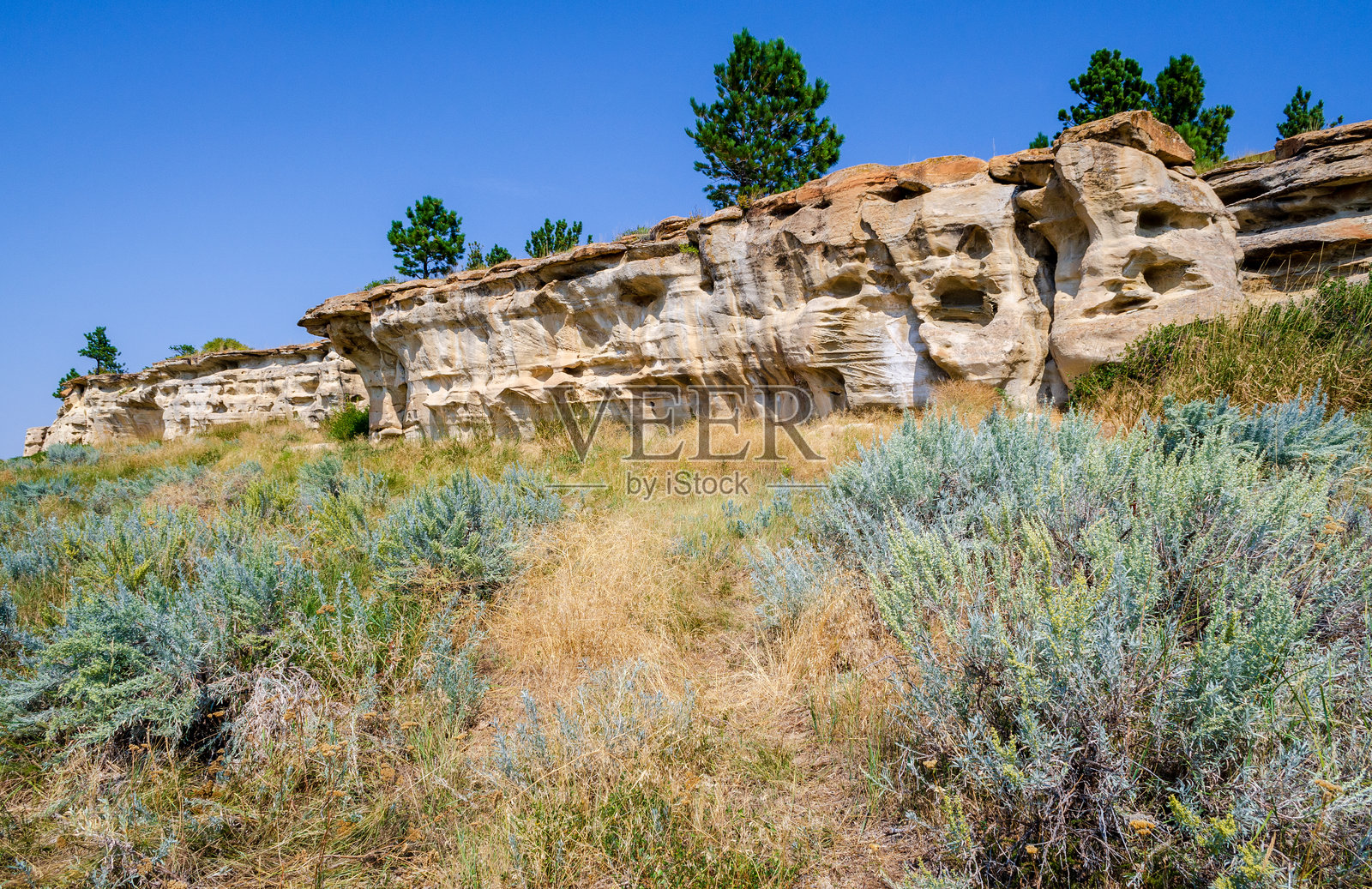 玫瑰花战场州立公园的岩石 formations照片摄影图片