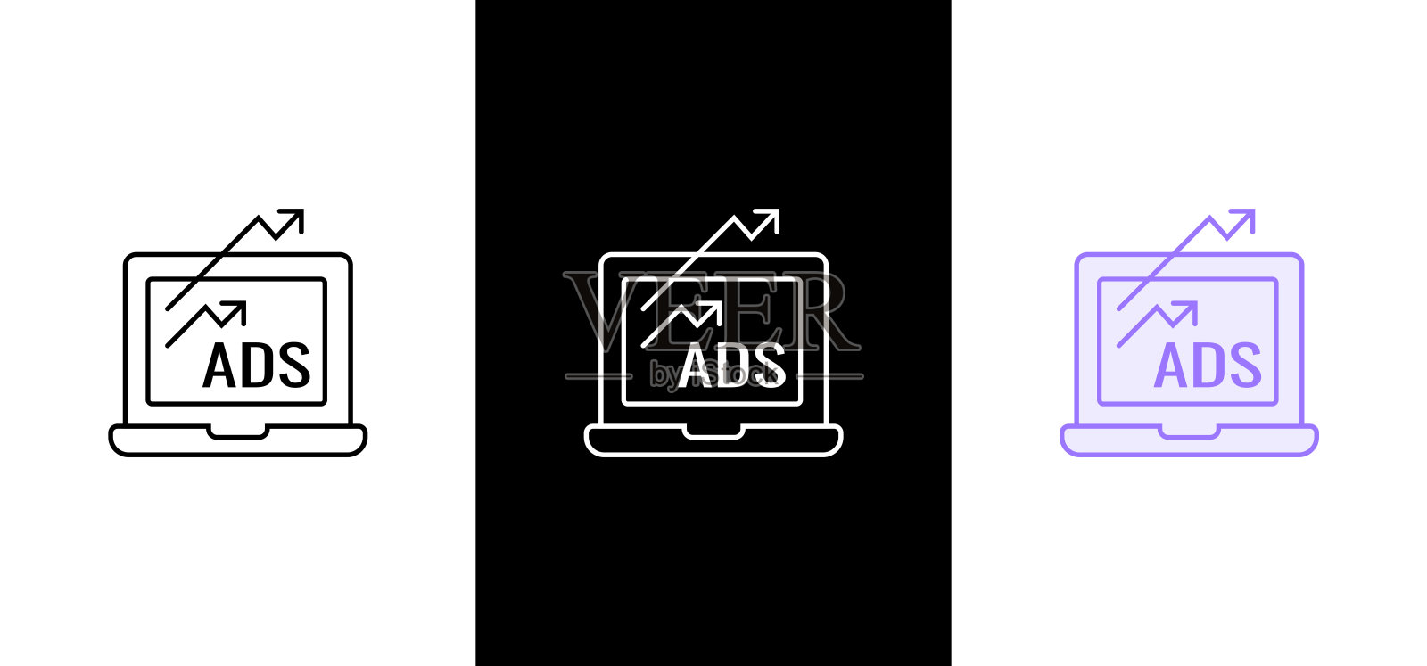 广告渠道线性图标集插画图片素材