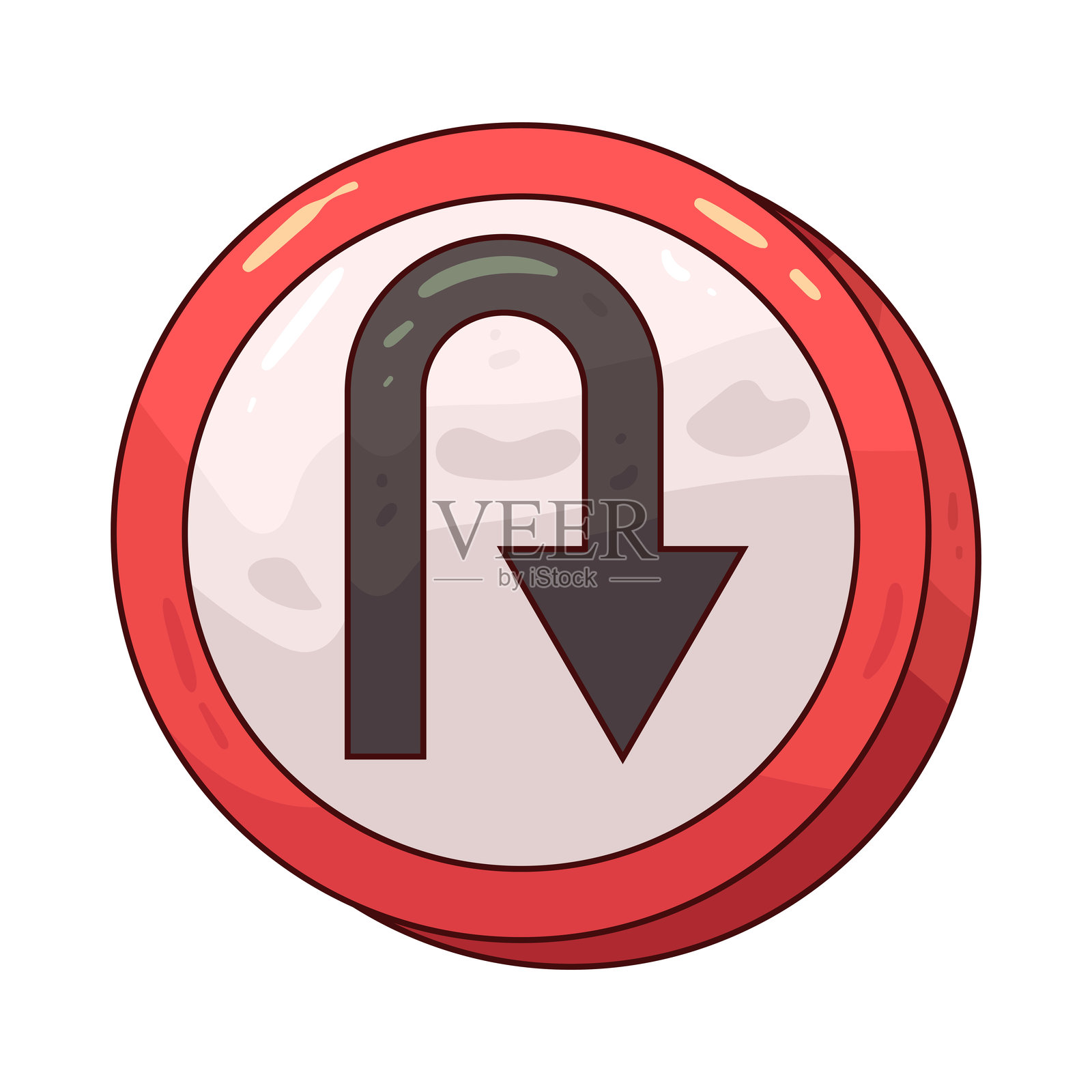 掉头标志插画图片素材