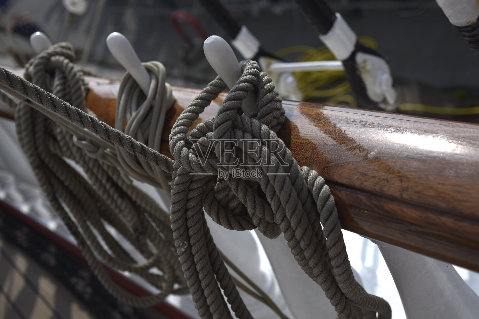 在一艘古老的帆船上 - 绳索照片摄影图片