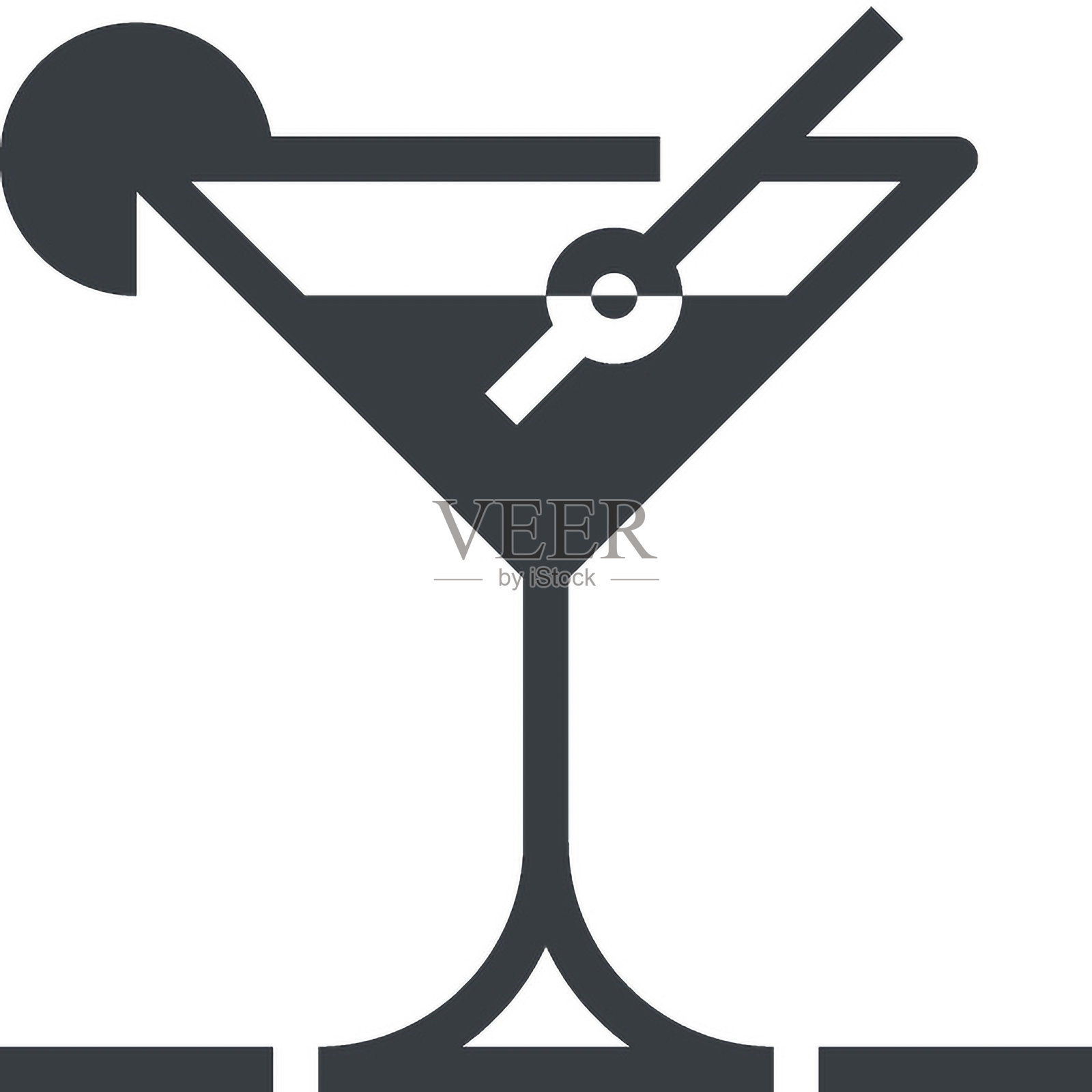 马提尼平面线条网页图标概念插画图片素材