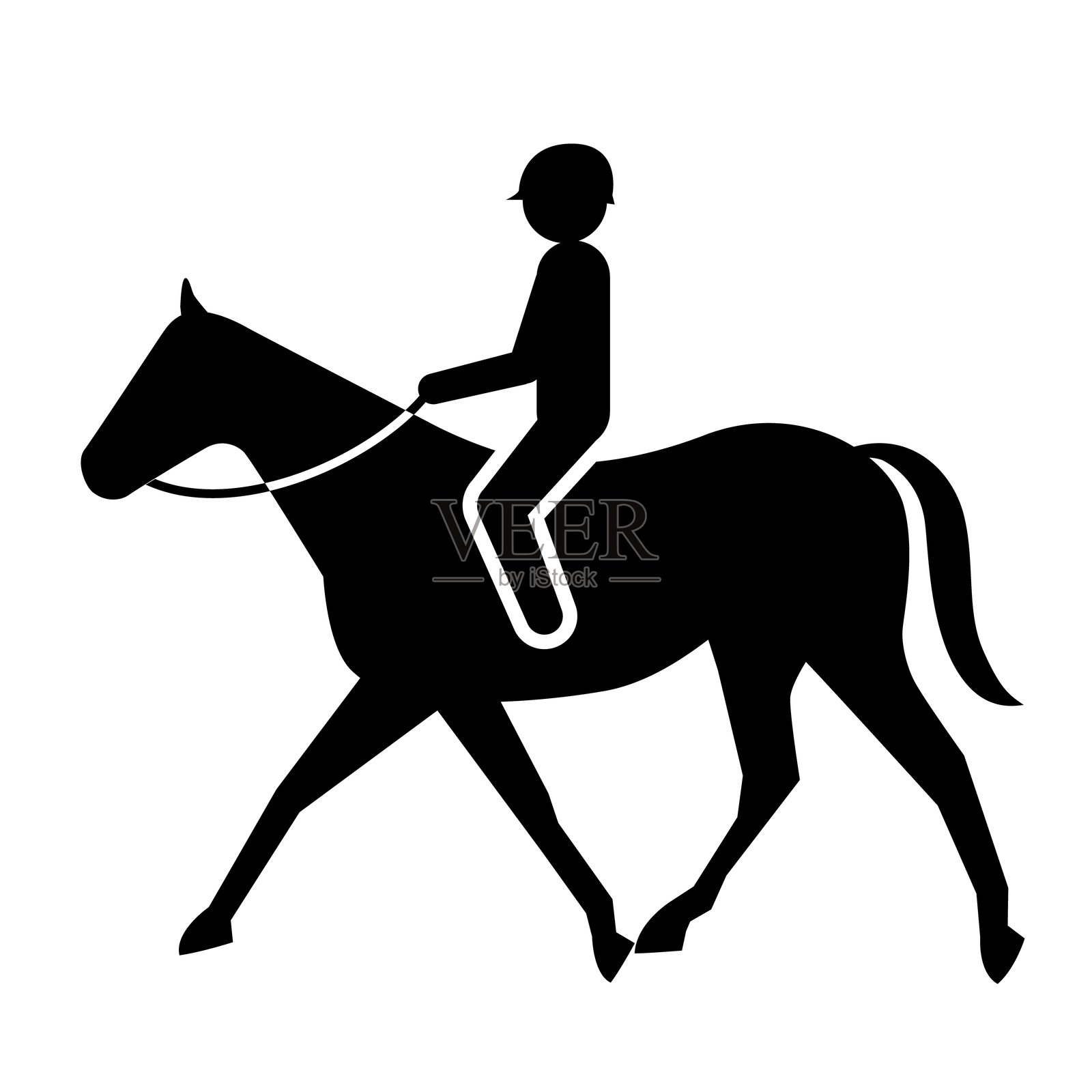 骑马图标，背景为白色插画图片素材