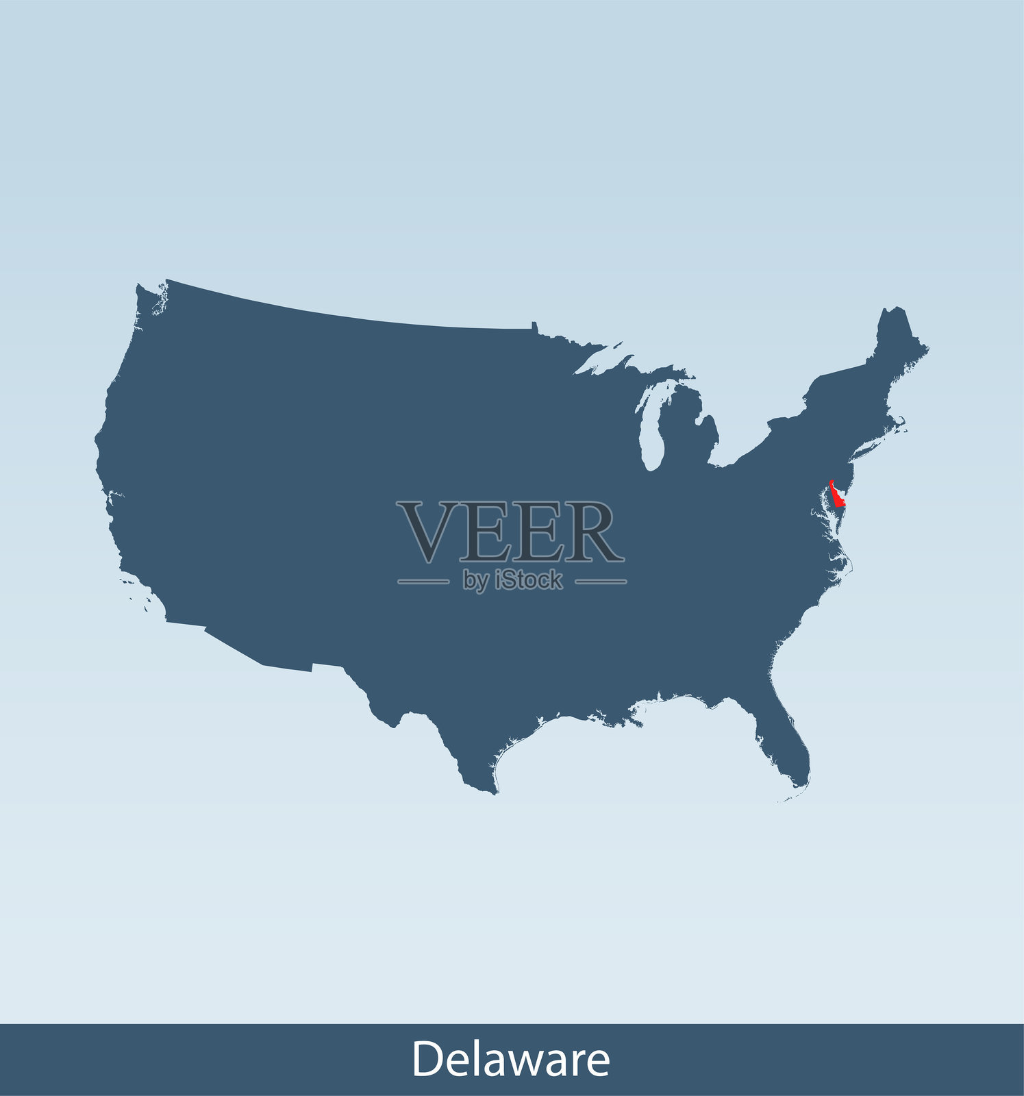 特拉华州地图插画图片素材