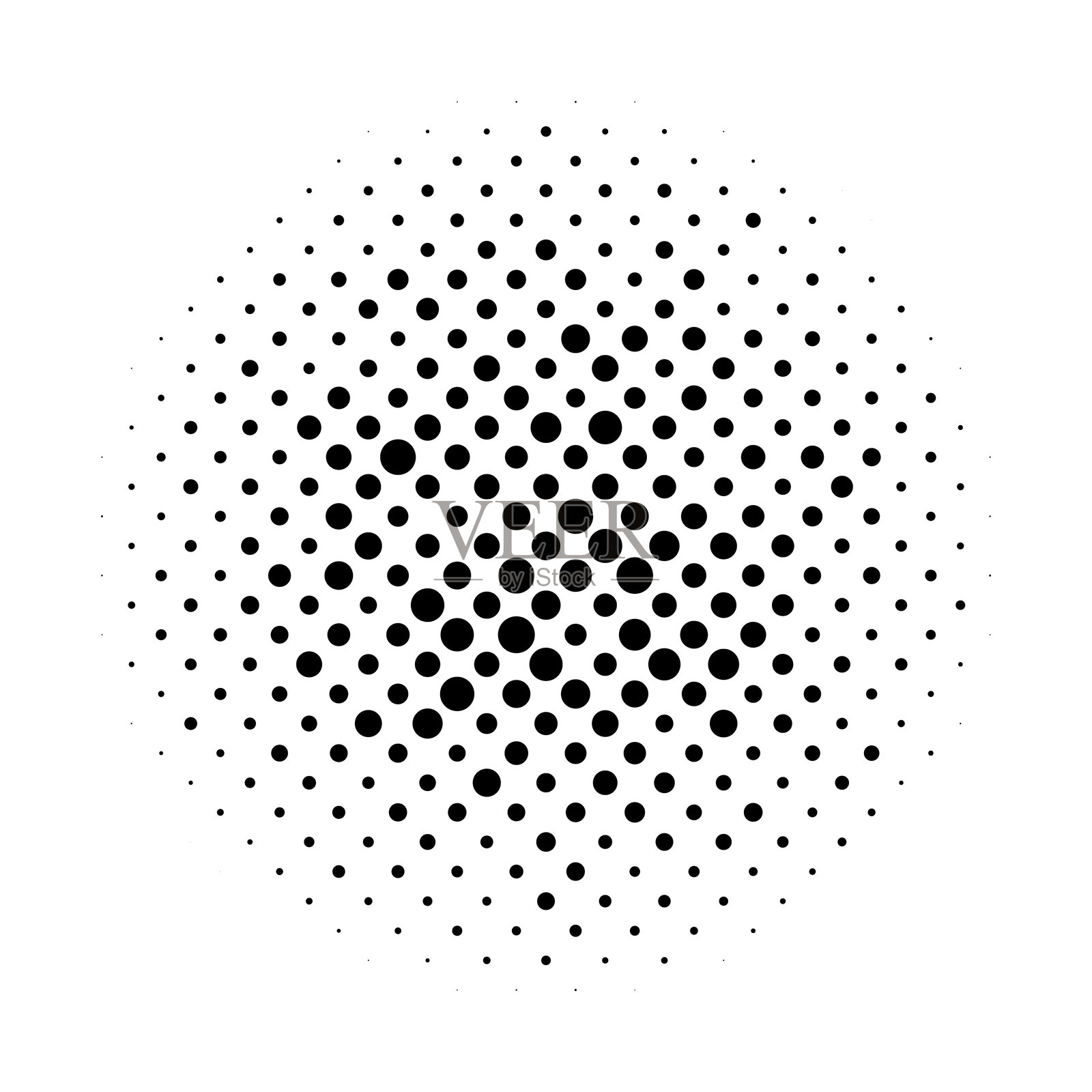 半色调圆点图案。漫画波普艺术风格的点状纹理矢量设计元素，独立于透明背景。插画图片素材