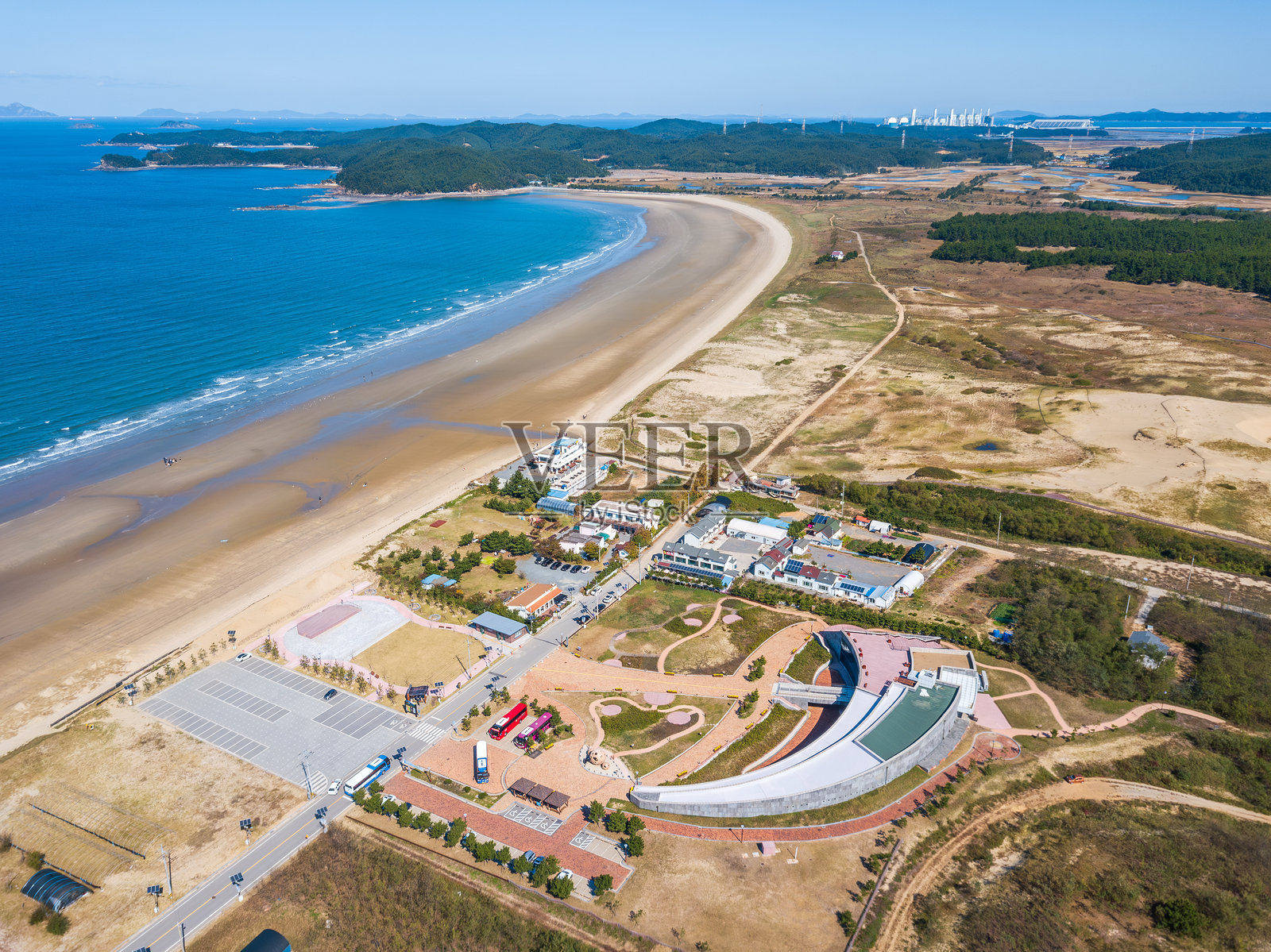 忠清南道泰安郡新独里的海岸沙丘照片摄影图片