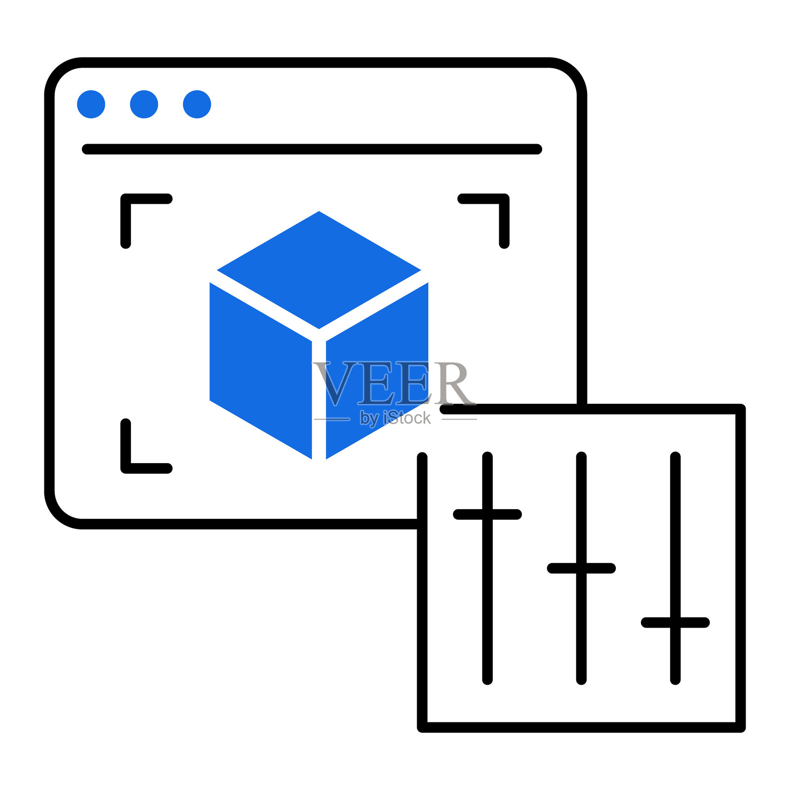 可定制产品图标 - 数字产品个性化工具，电子商务定制界面，可编辑的线条插画图片素材