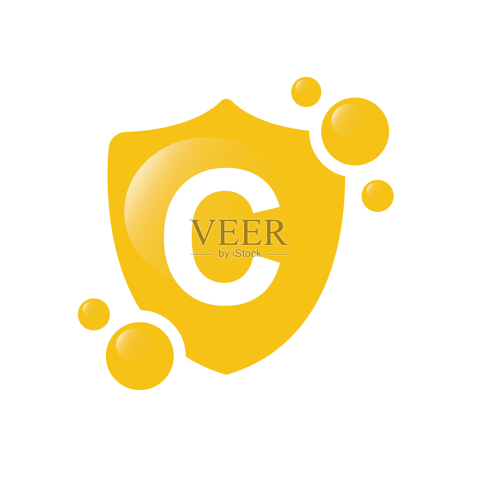 维生素C橙子及其结构。复合维生素药丸 - 图标，矢量。插画图片素材