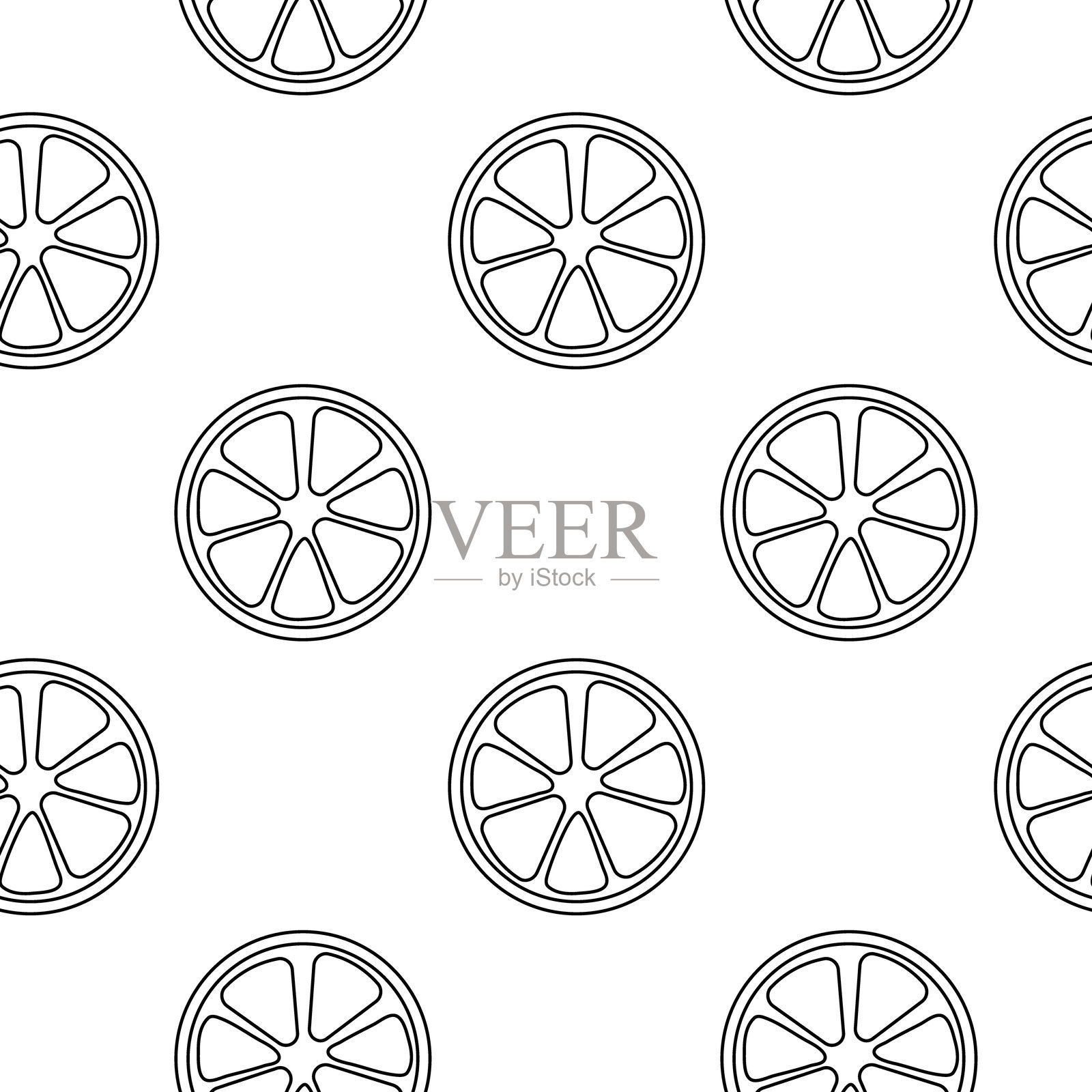 柠檬片以重复的图案形成新鲜而生动的设计，适用于多种用途。插画图片素材