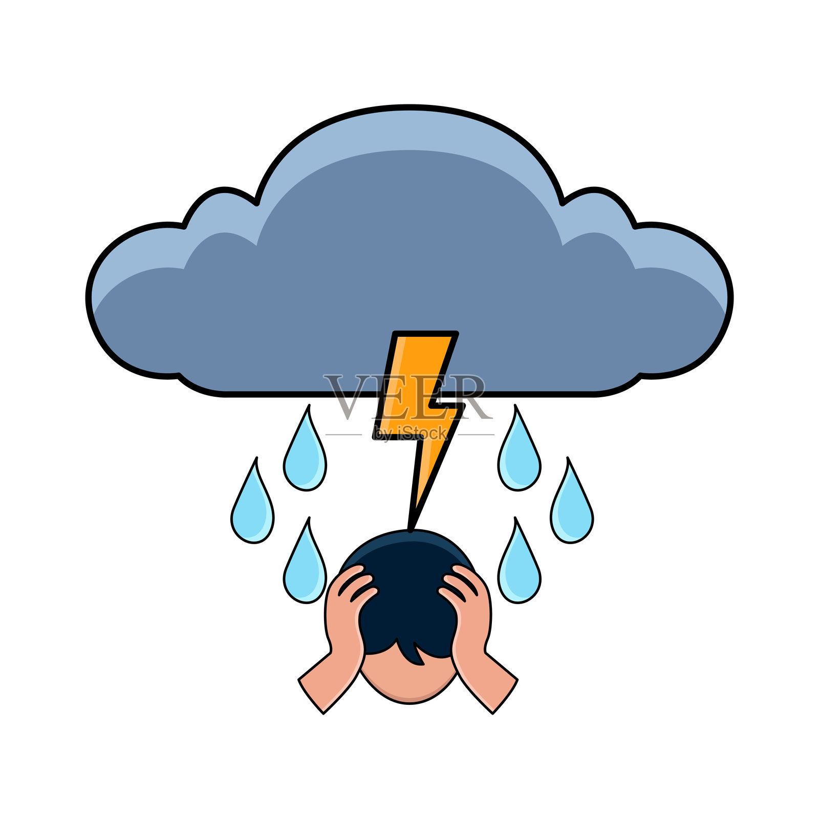 压力插画图片素材