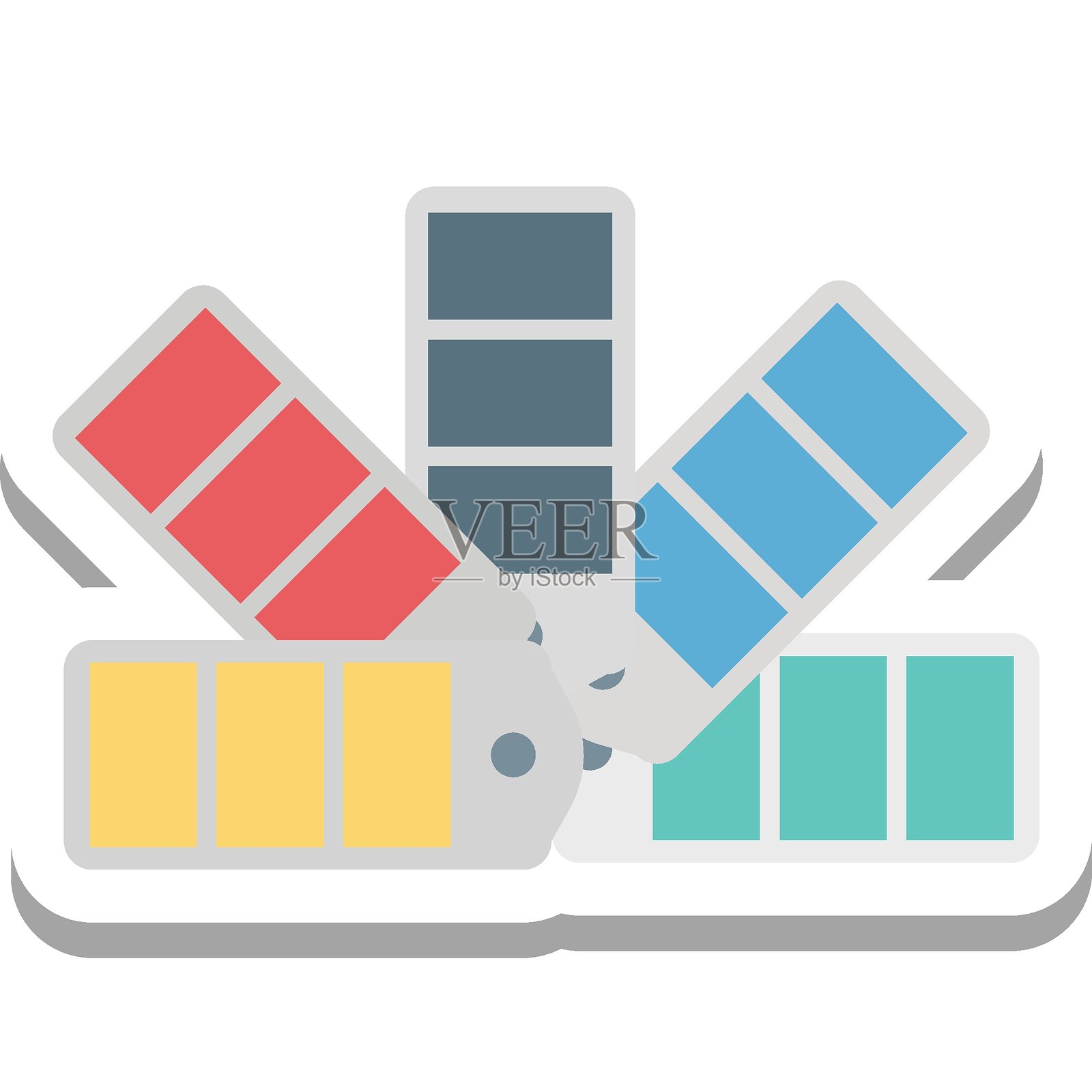 油漆色板，颜色采样器矢量图标，易于修改或编辑插画图片素材