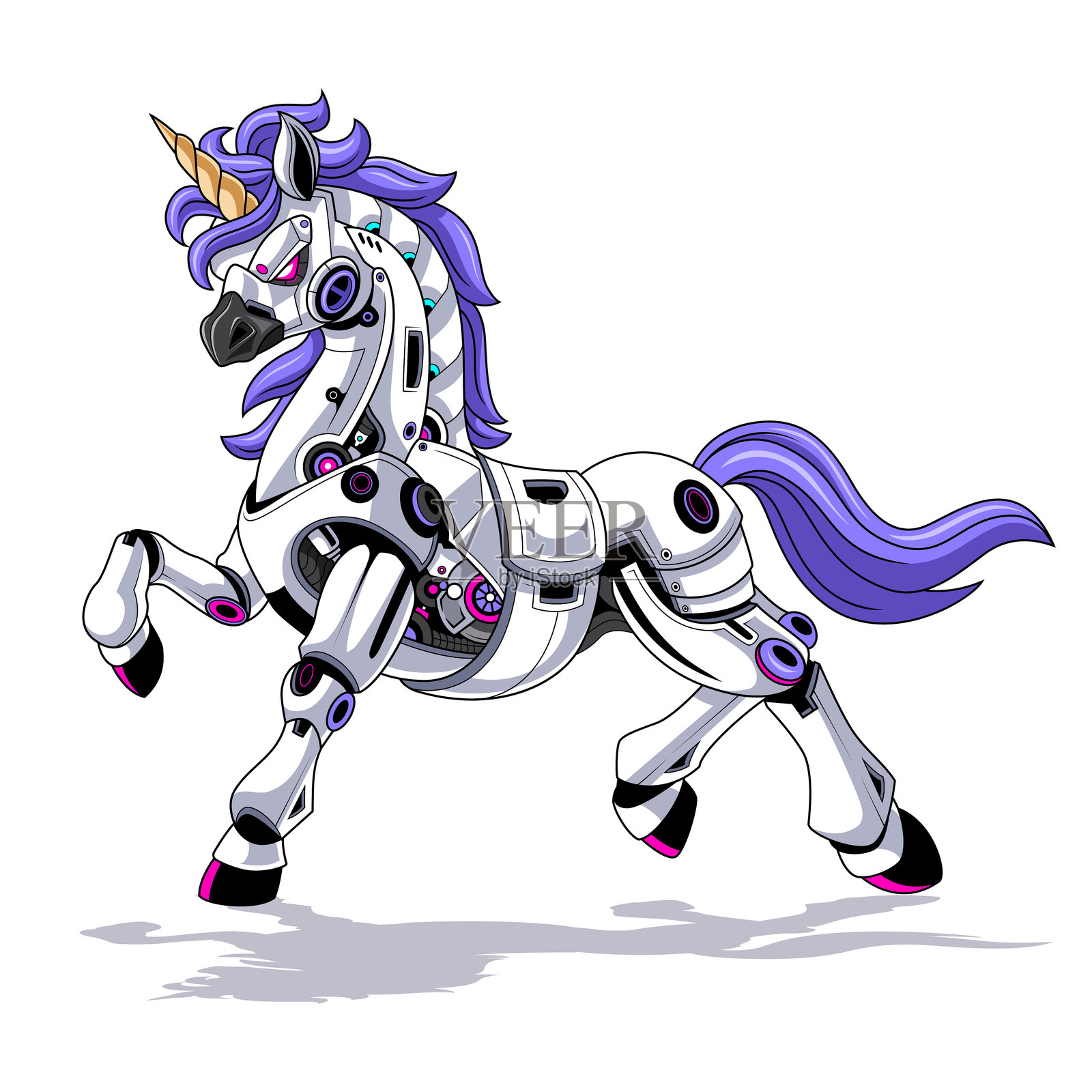 独角兽电子竞技吉祥物logo设计插画图片素材