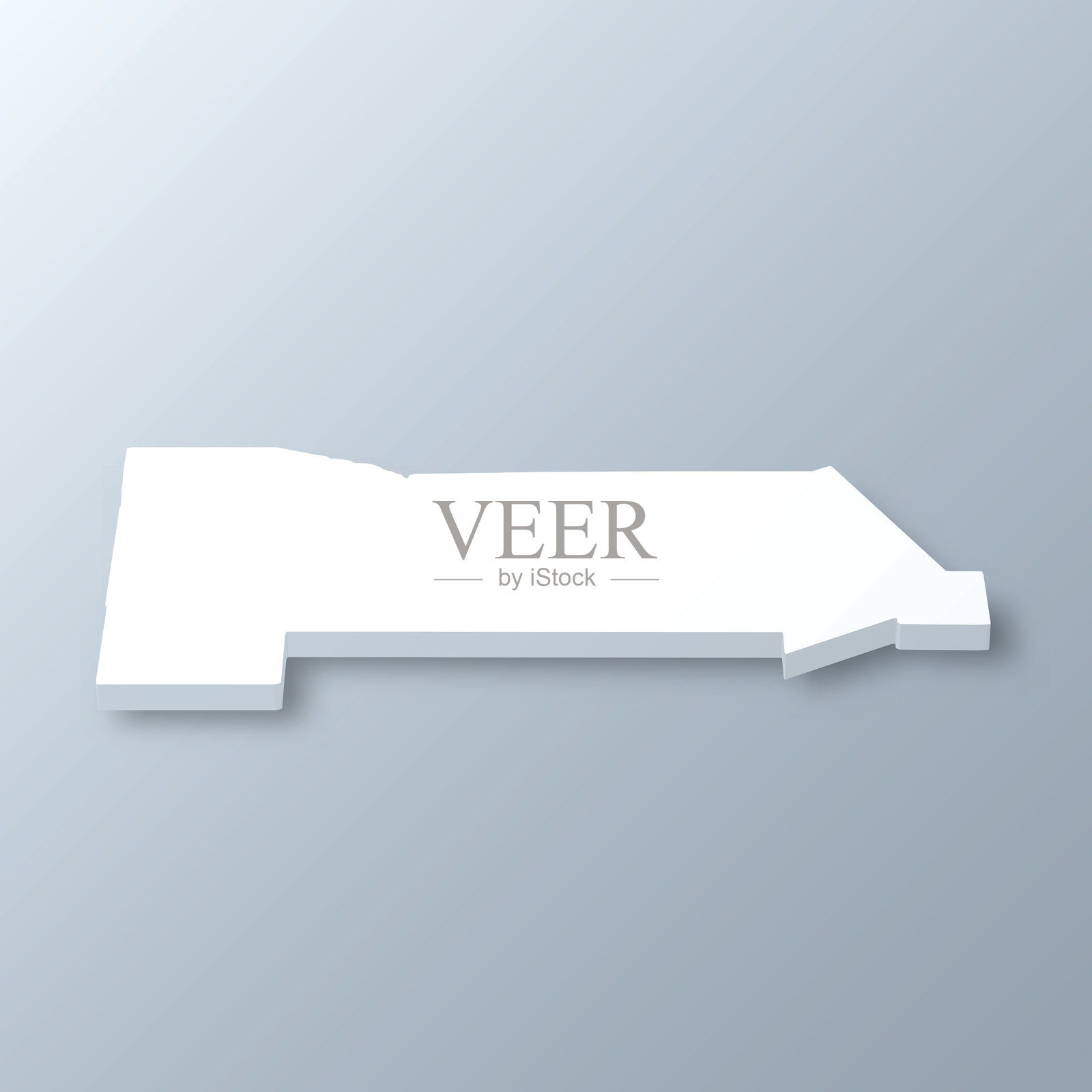 新墨西哥州圣米格尔县。灰色背景上的三维地图插画图片素材