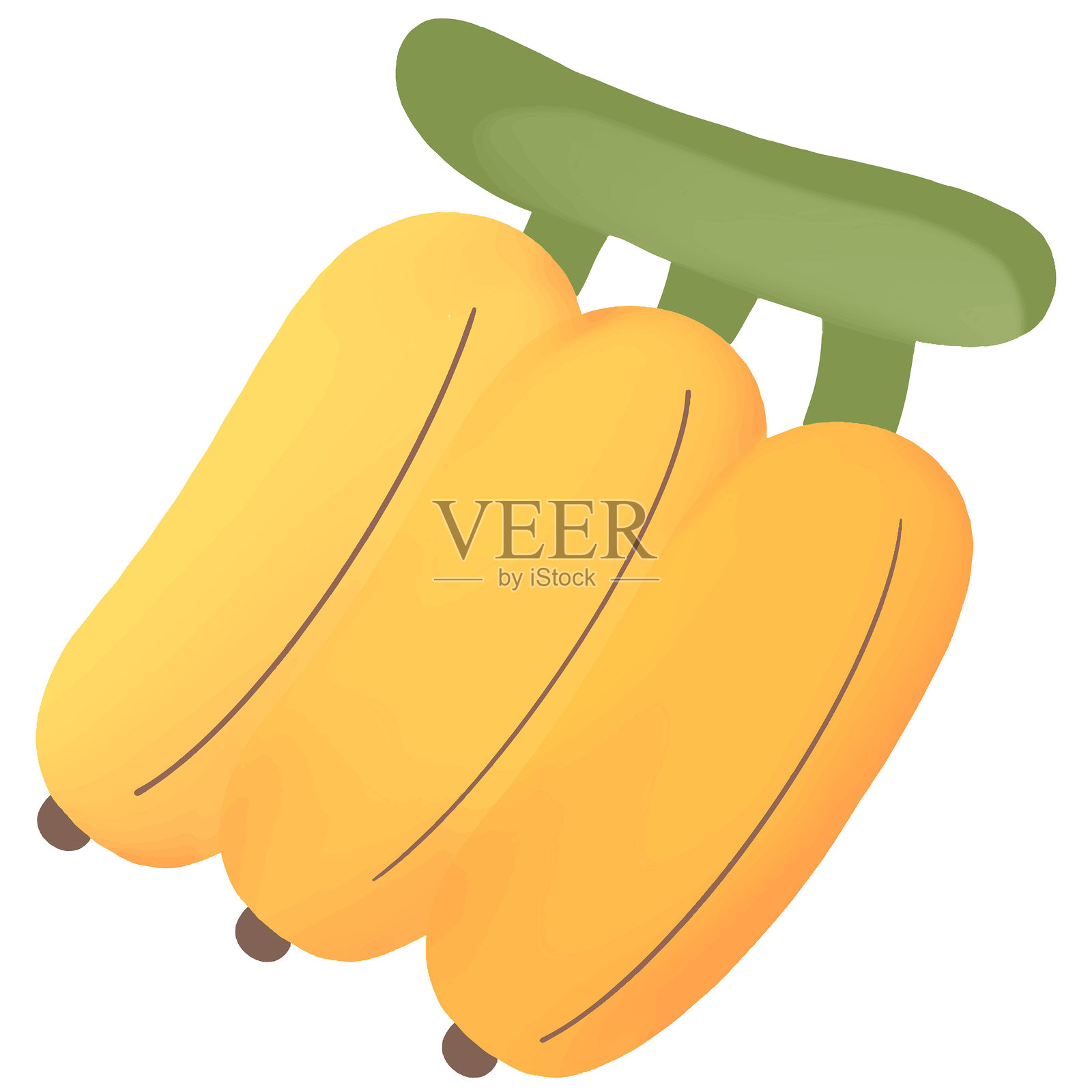 一组黄色香蕉的拼贴画插画图片素材