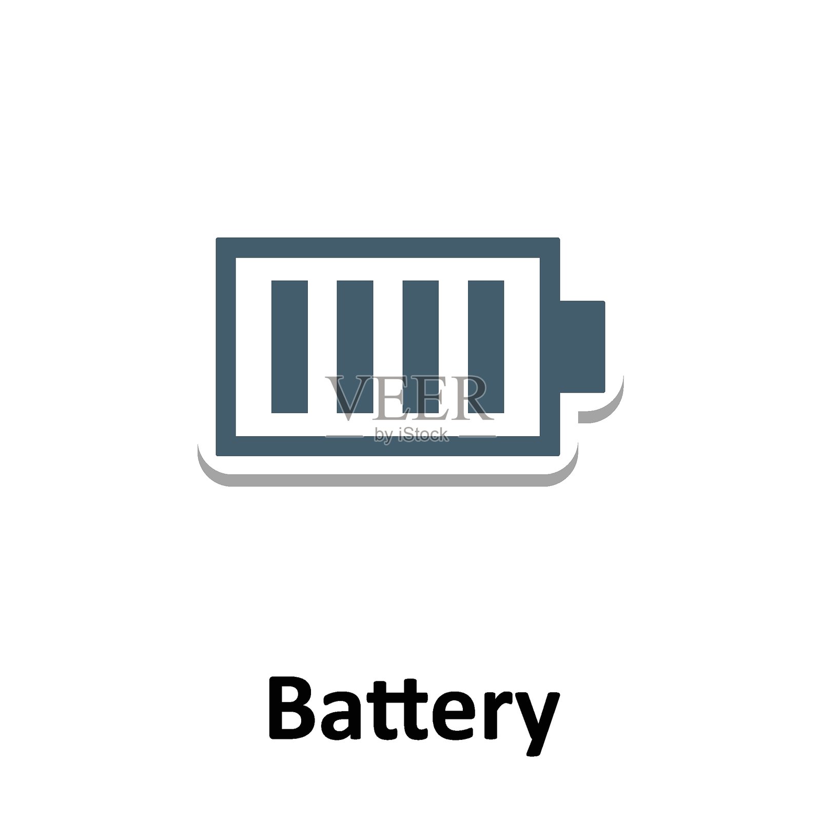 电池，易于修改或编辑的水平矢量图标插画图片素材