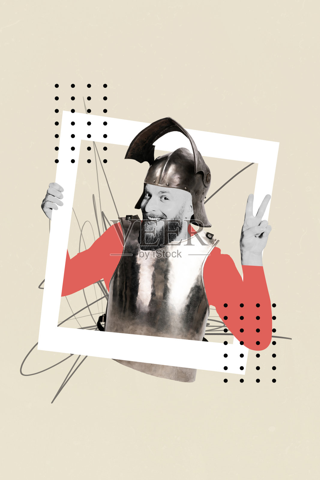 困惑的商人坐在3D素描拼贴画中，箭头指向经济衰退、问题、统计数据下降、崩溃、通货膨胀和损失。照片摄影图片