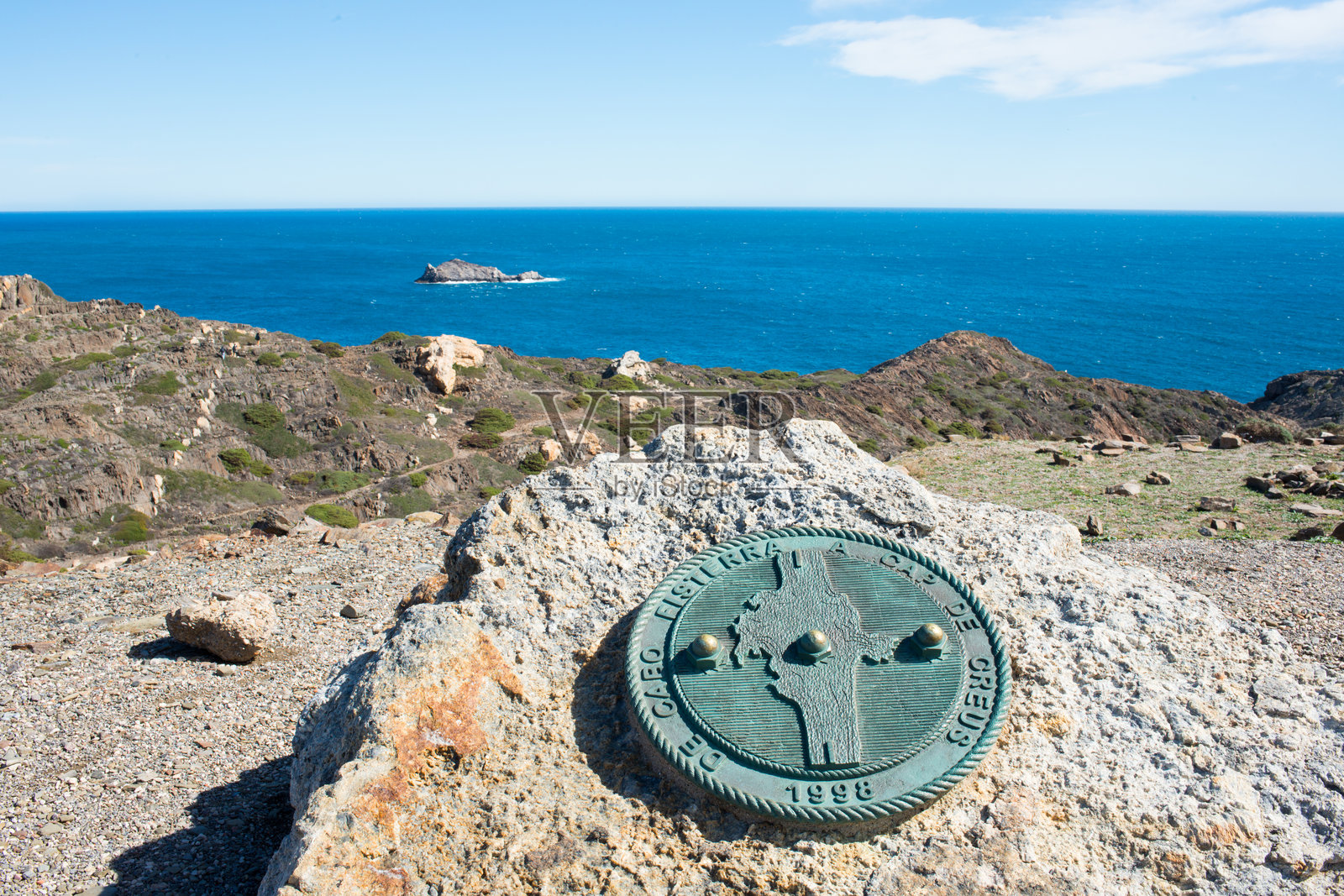 卡普德克鲁斯，加泰罗尼亚，西班牙，自1998年以来的金属标志照片摄影图片