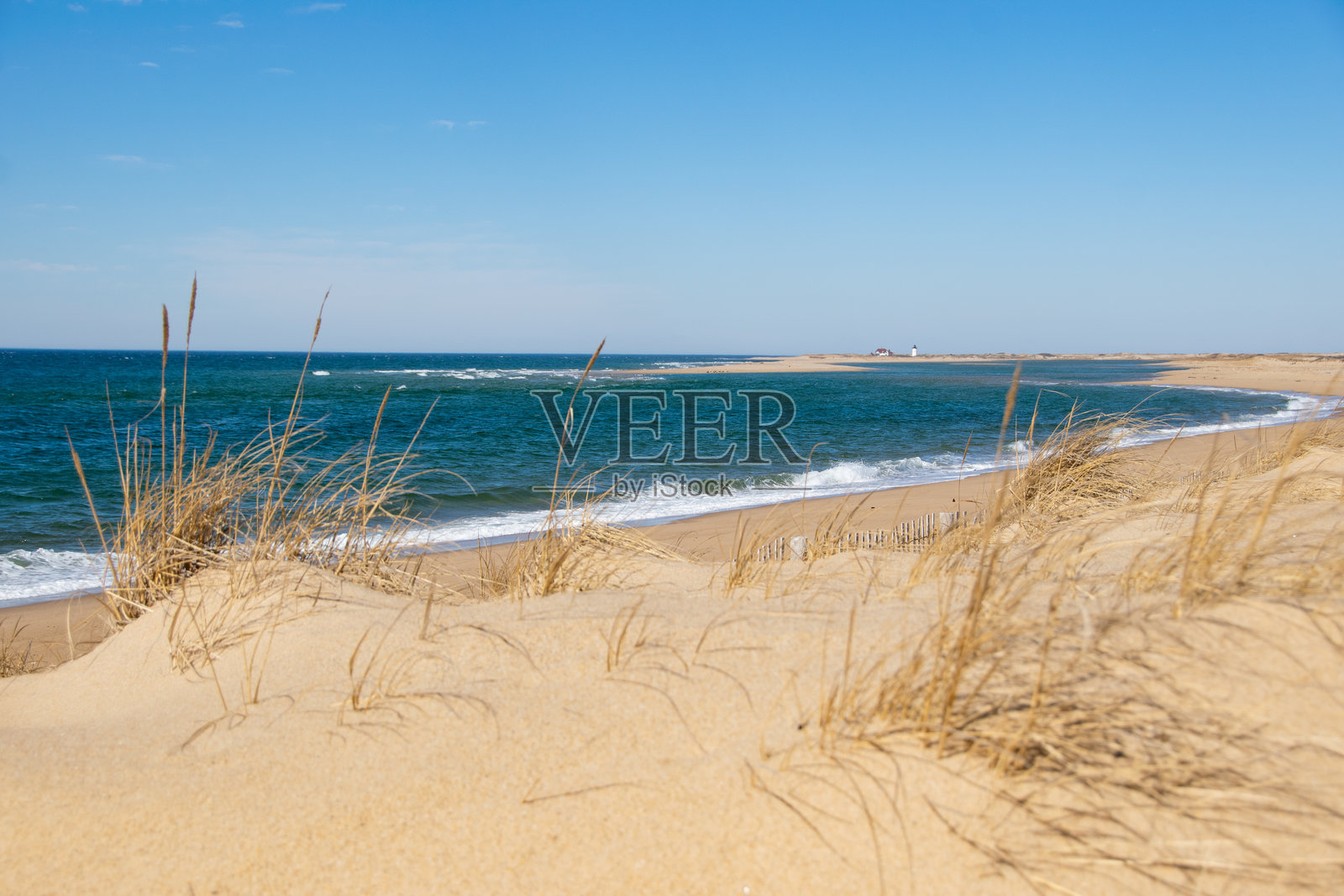 赫林湾海滩的景色，面向赛点照片摄影图片