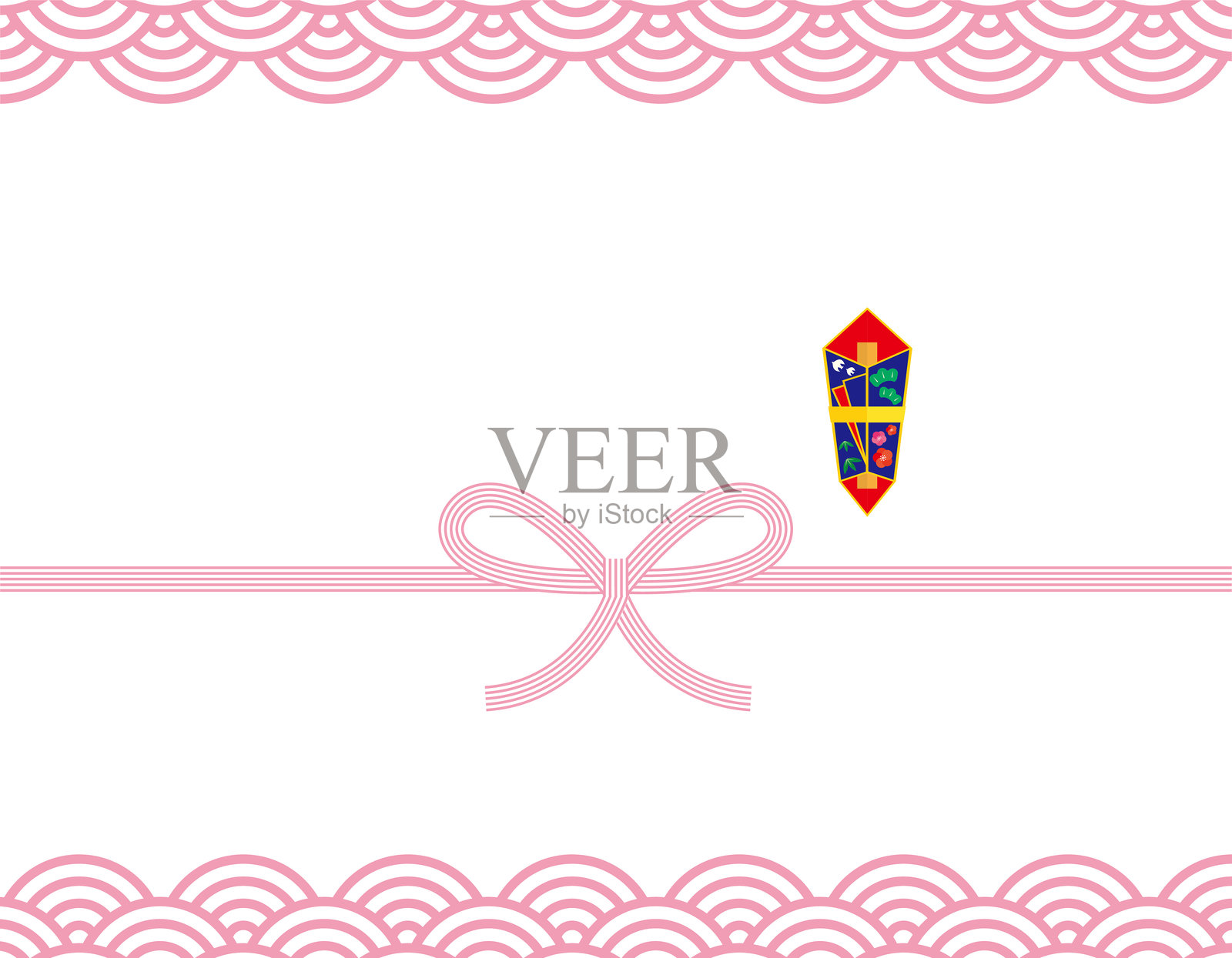 水引的矢量插图。礼品包装纸背景插图。插画图片素材