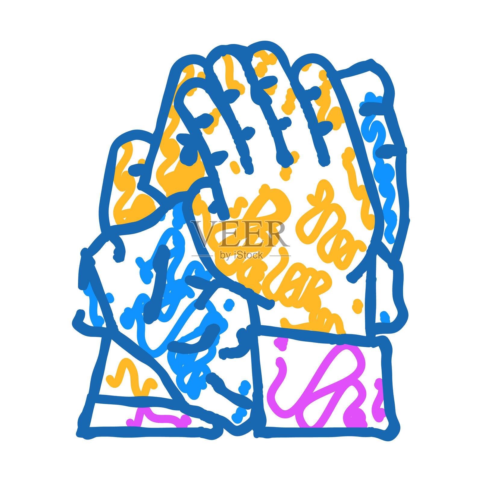 用纸巾擦手的图标涂鸦插图插画图片素材