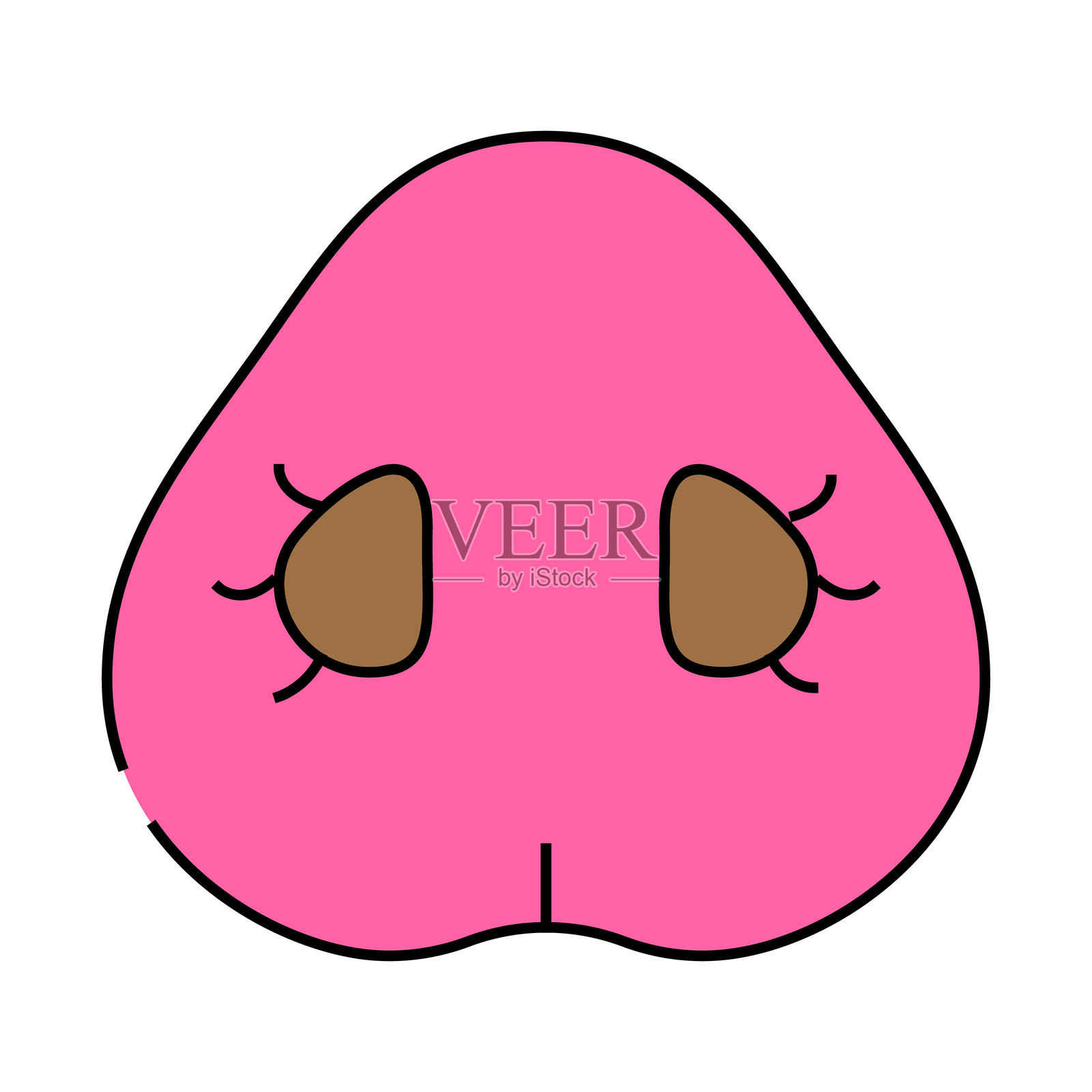 猪鼻子动物图标彩色插图插画图片素材