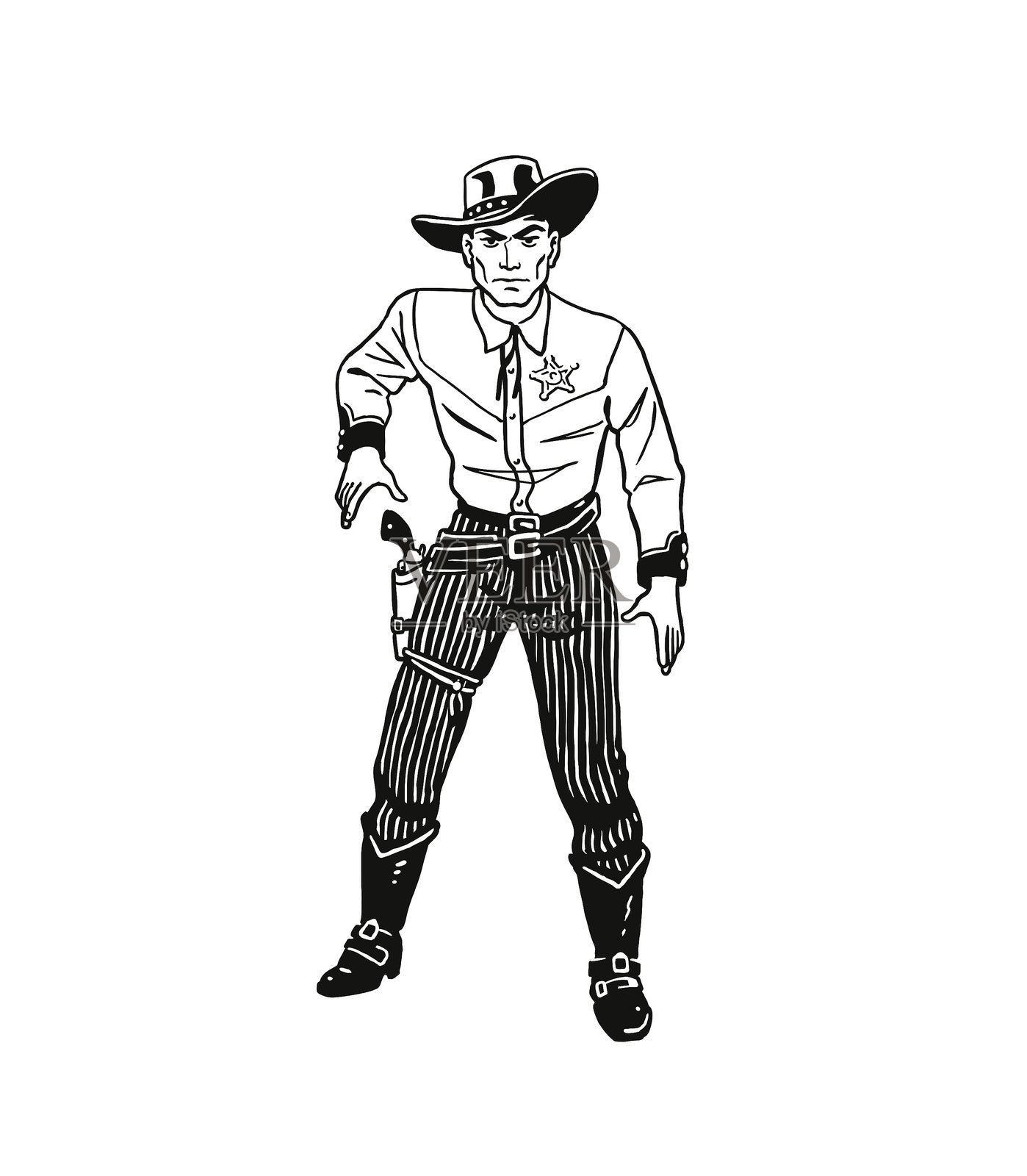 牛仔伸手去拿枪设计元素图片