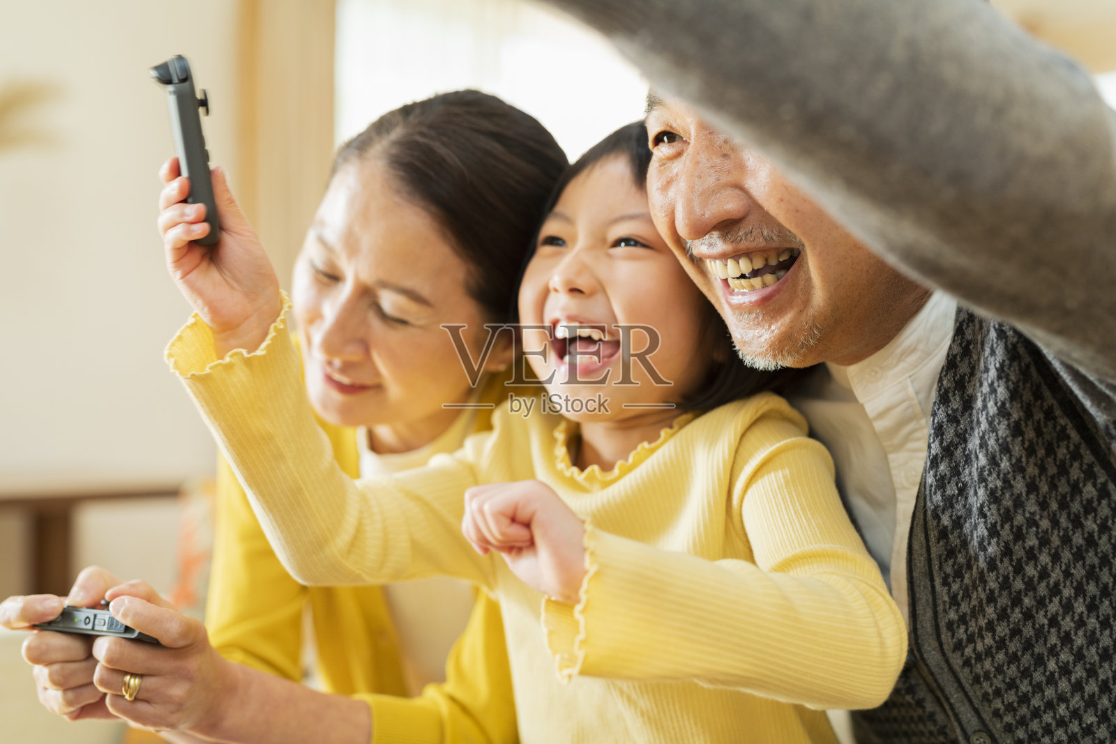 祖父母和孙子孙女一起享受游戏时光照片摄影图片