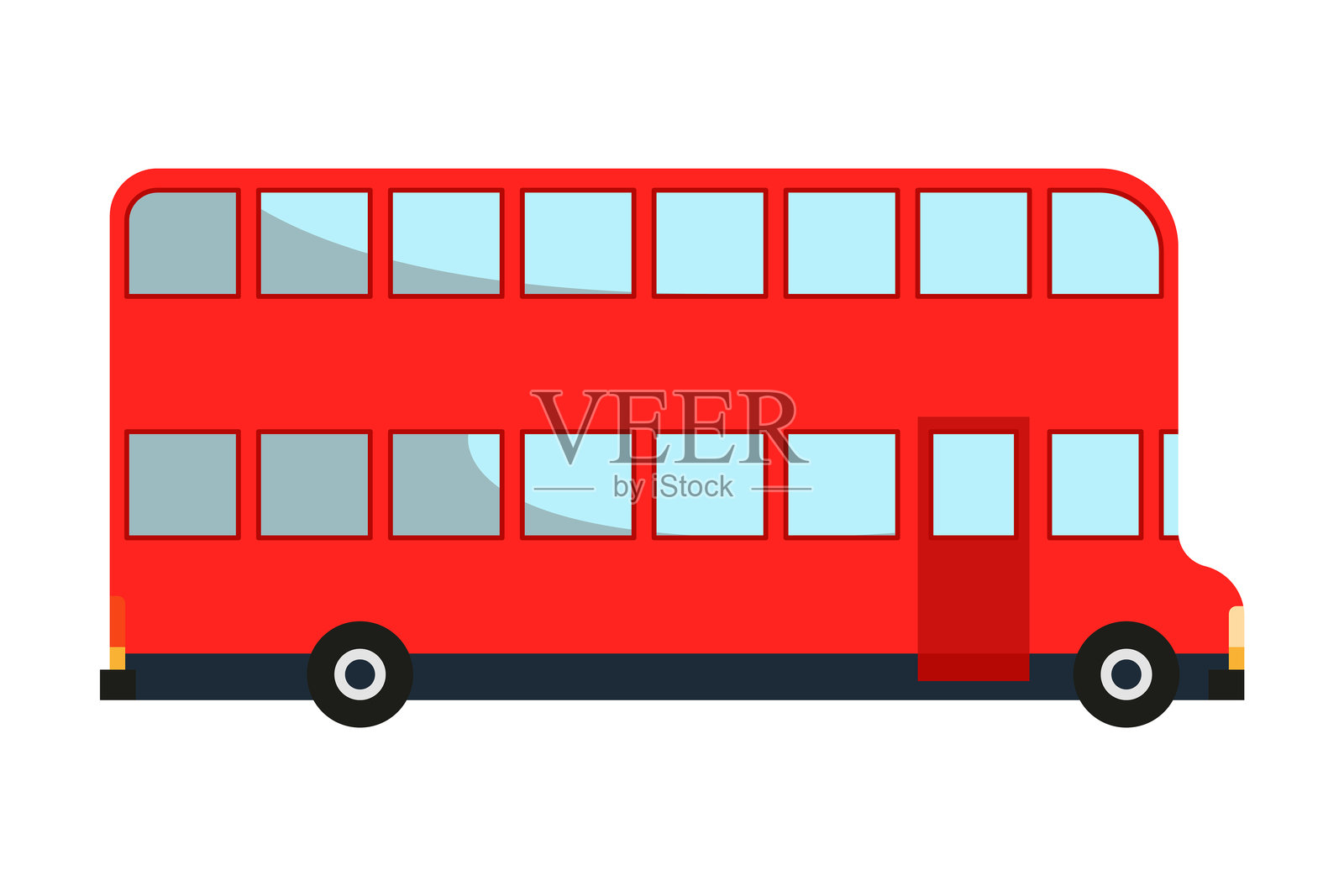 英国旅游景点，红色双层巴士。欢迎来到英格兰或世界著名的英国象征。吸引游客的伦敦景点。矢量卡通插图。插画图片素材
