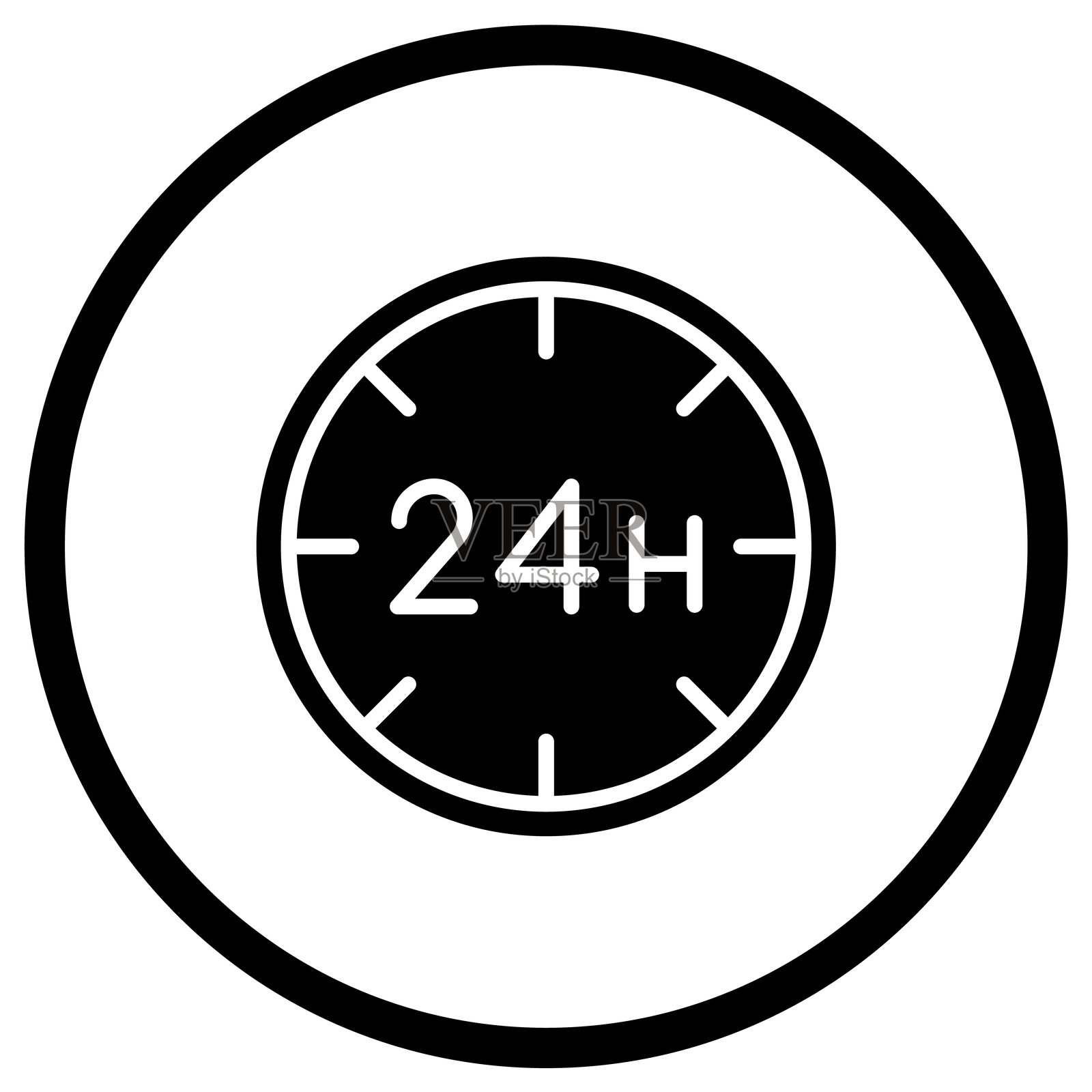 24小时矢量图标设计插图插画图片素材