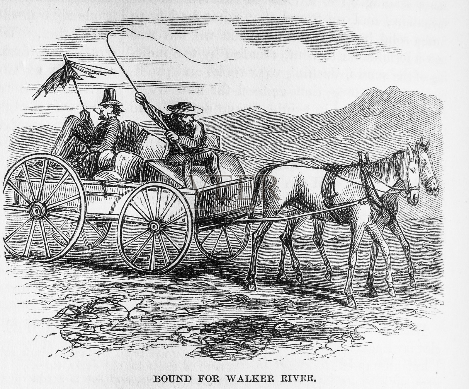 前往沃克河插画图片素材