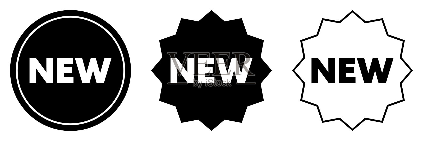 带有“新”的黑色图标插画图片素材