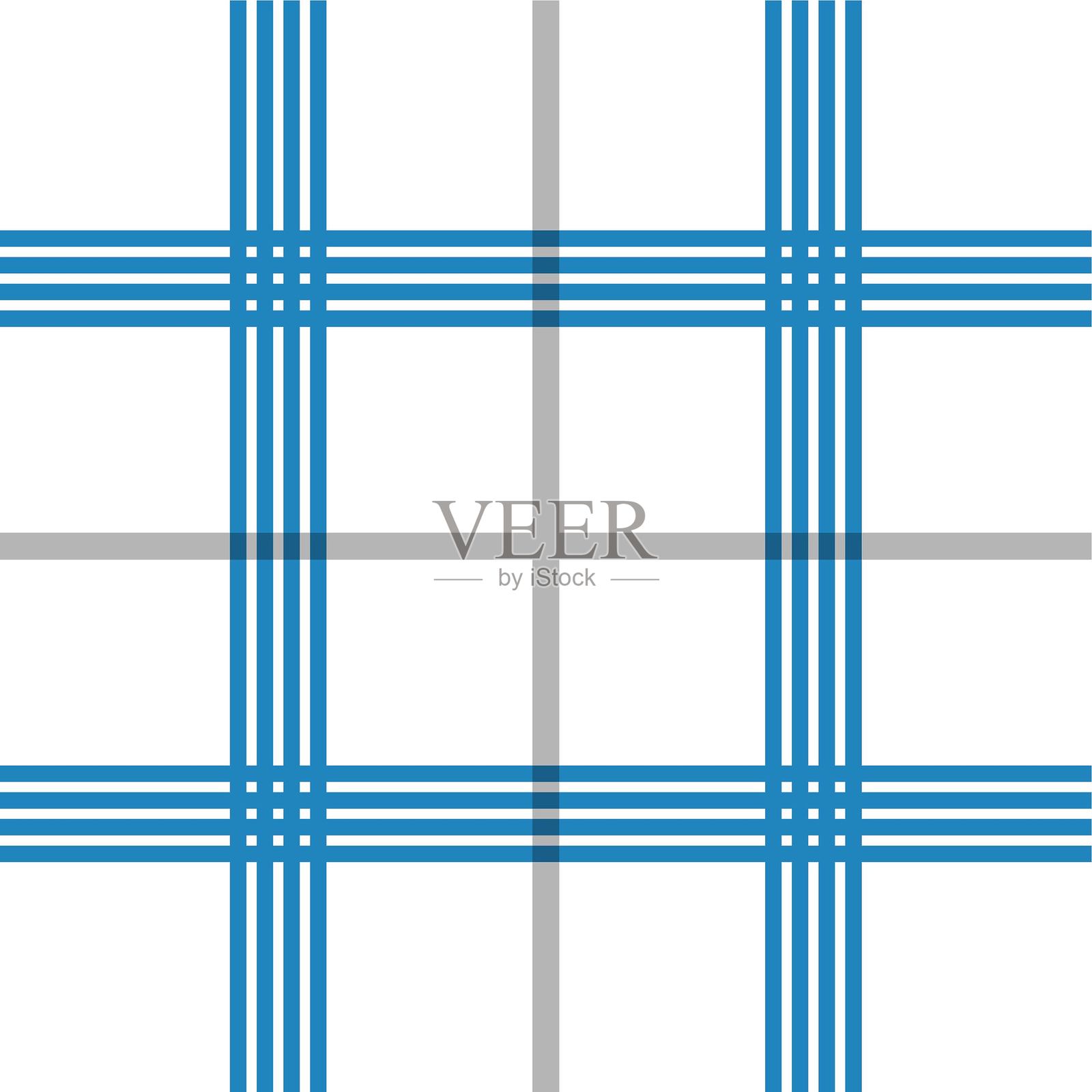 格子图案。无缝简单的深色格纹纹理矢量插图，适用于法兰绒衬衫、毛毯、被套及其他纺织品印刷。插画图片素材