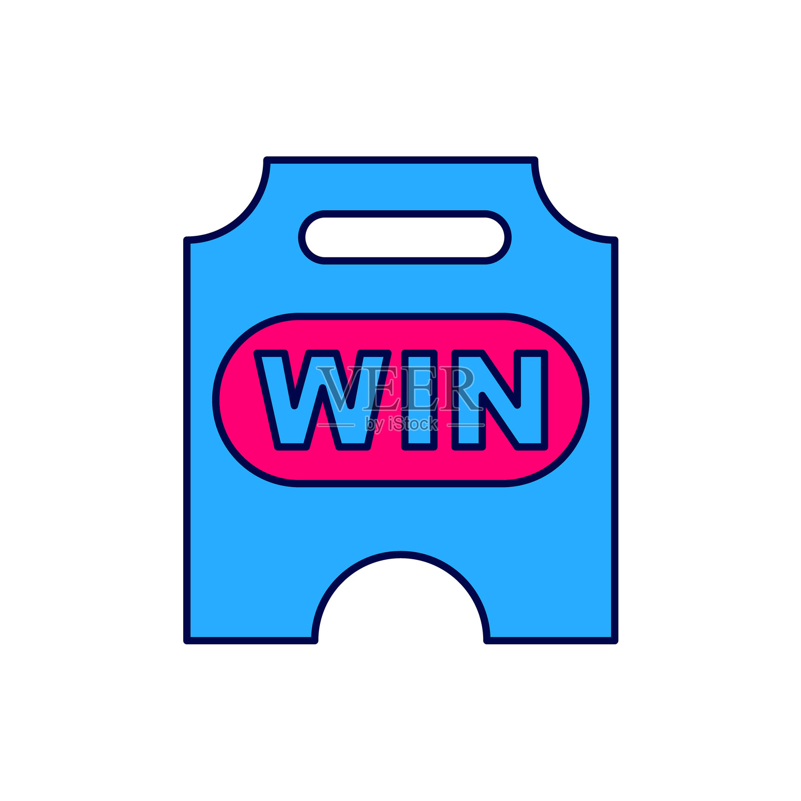 填充轮廓的马戏团票图标，背景为白色。游乐园。矢量图。插画图片素材