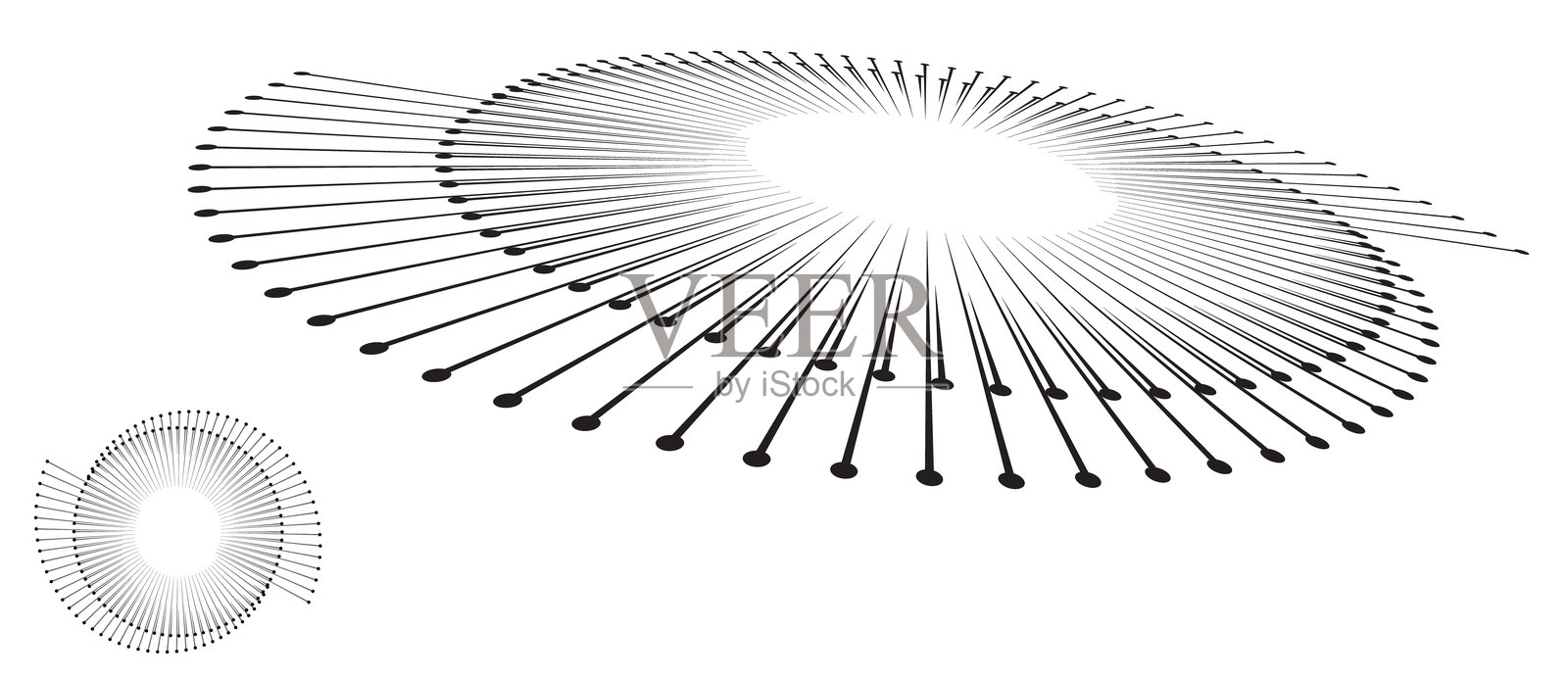 黑色线条的螺旋形动态抽象矢量背景或标志或图标。带有圆形线条的抽象背景。白色背景上的透视艺术插图。插画图片素材