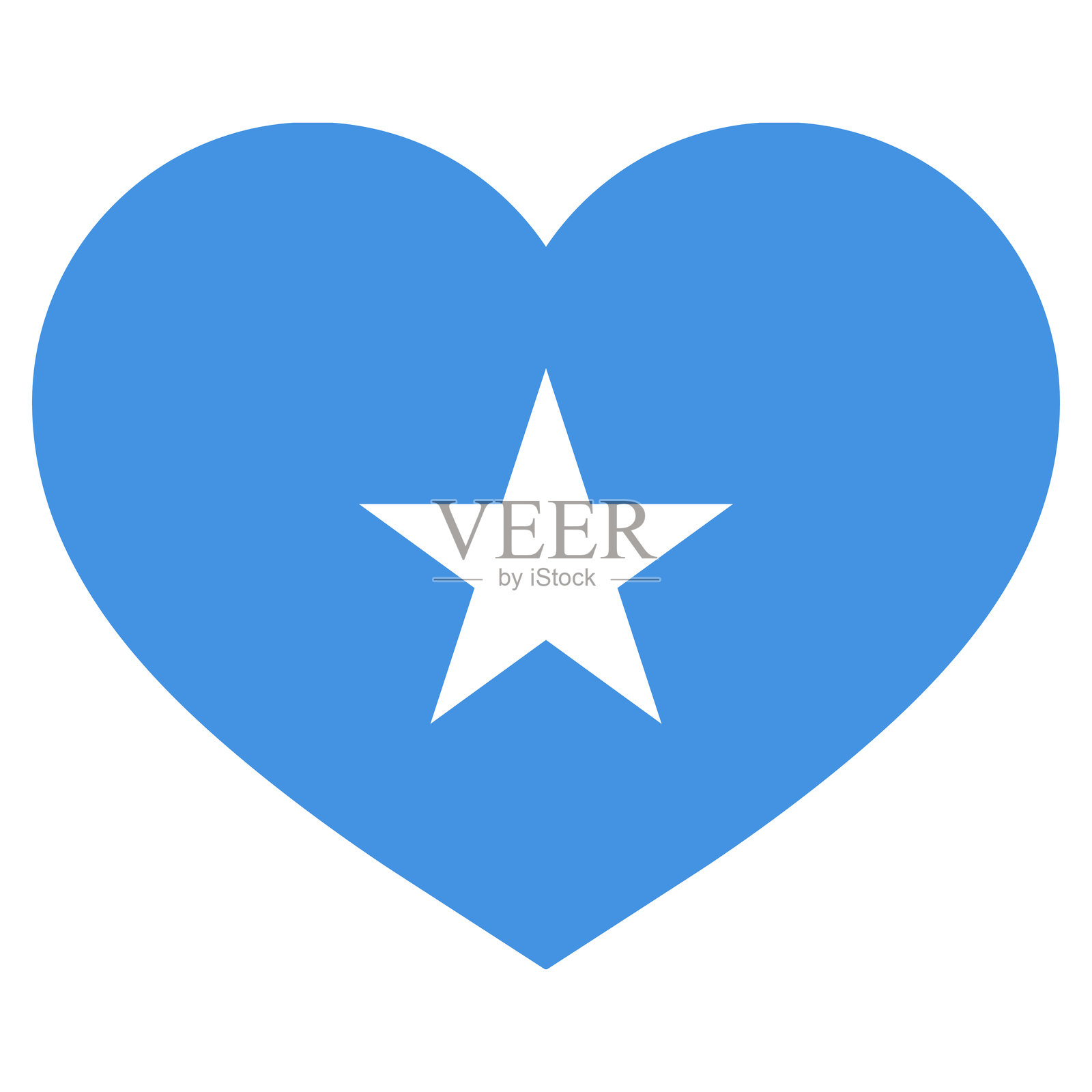 索马里爱心符号。索马里国旗心形图案。心形中的索马里国旗。矢量插图。插画图片素材