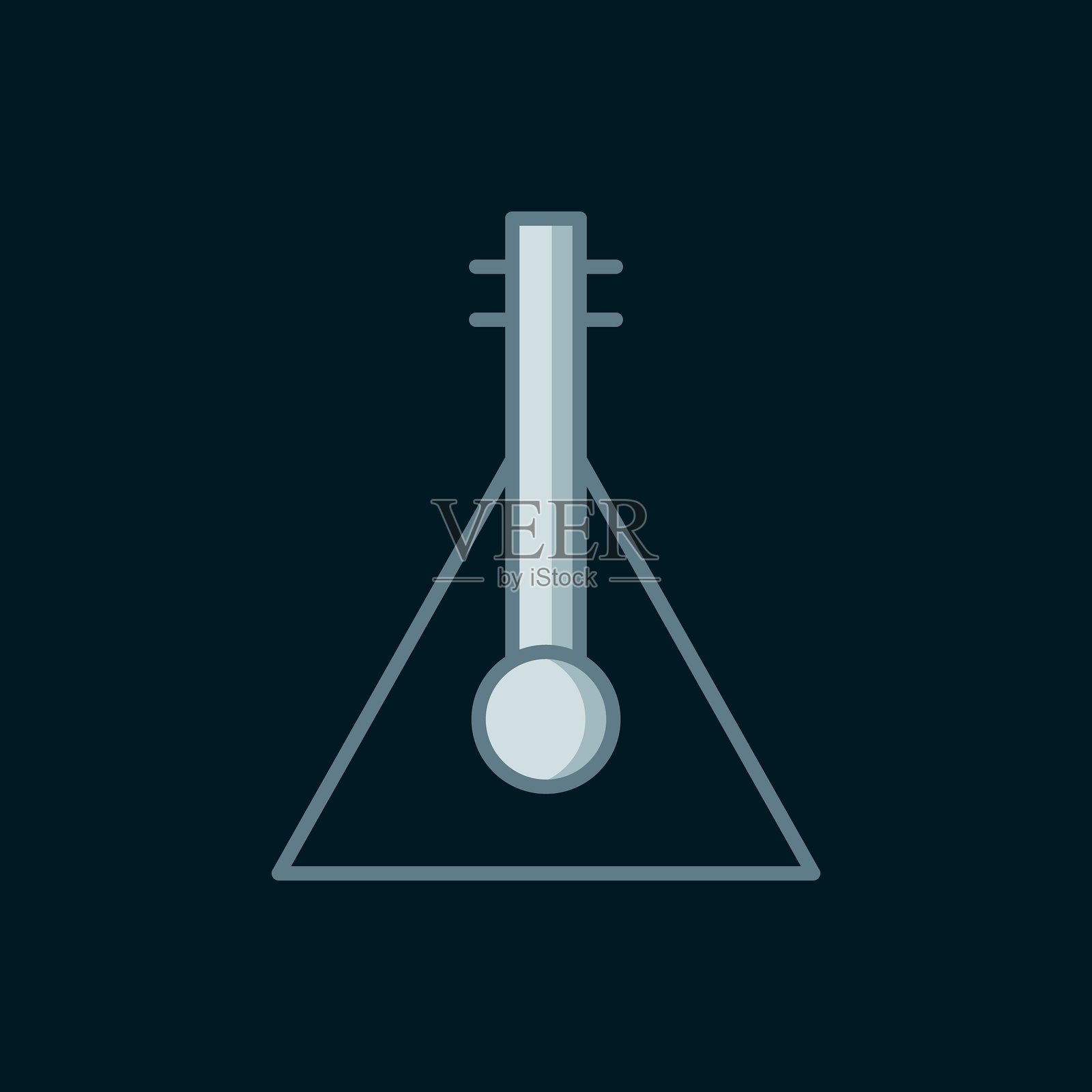 巴拉莱卡乐器图标，黑色背景上独立展示。扁平填充轮廓风格，带阴影。矢量图。插画图片素材