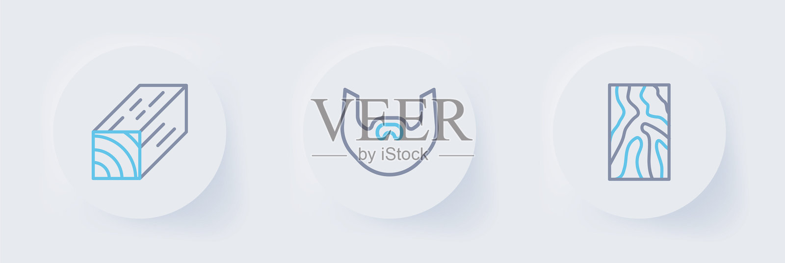 木梁、胡子和胡须以及双手锯图标。矢量图。插画图片素材