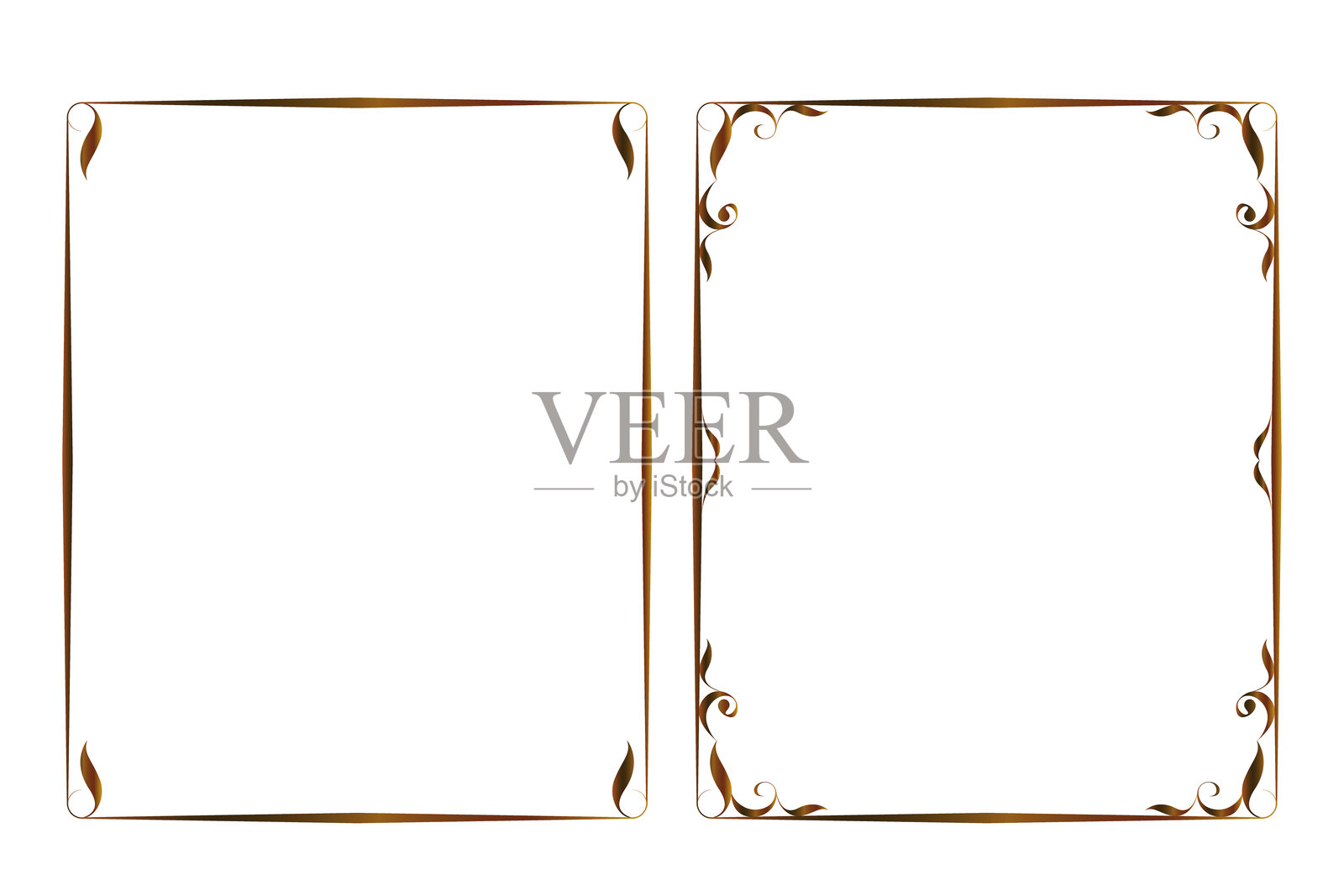 复古装饰和设计用的矢量金色渐变框架插画图片素材