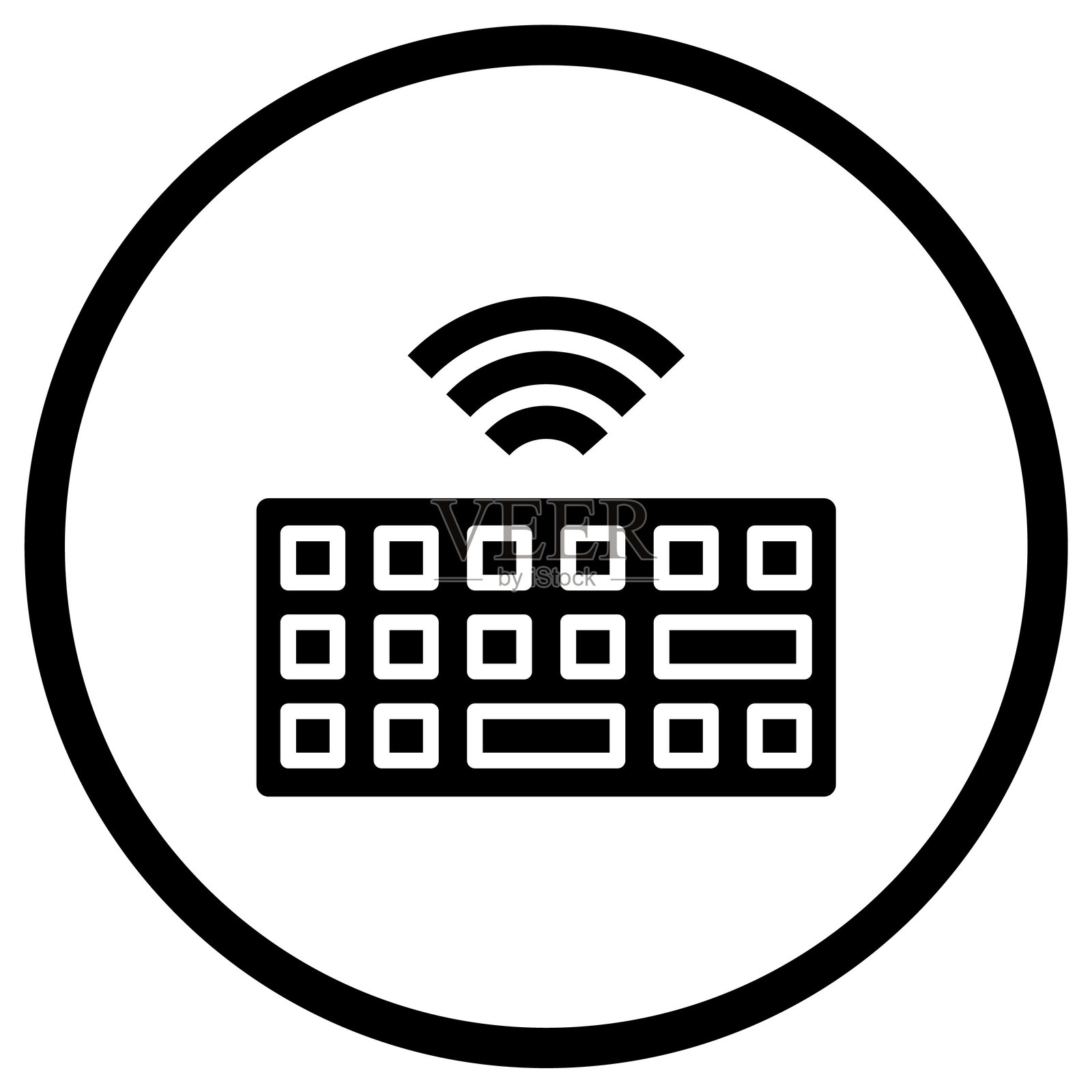 无线键盘矢量图标设计插图插画图片素材