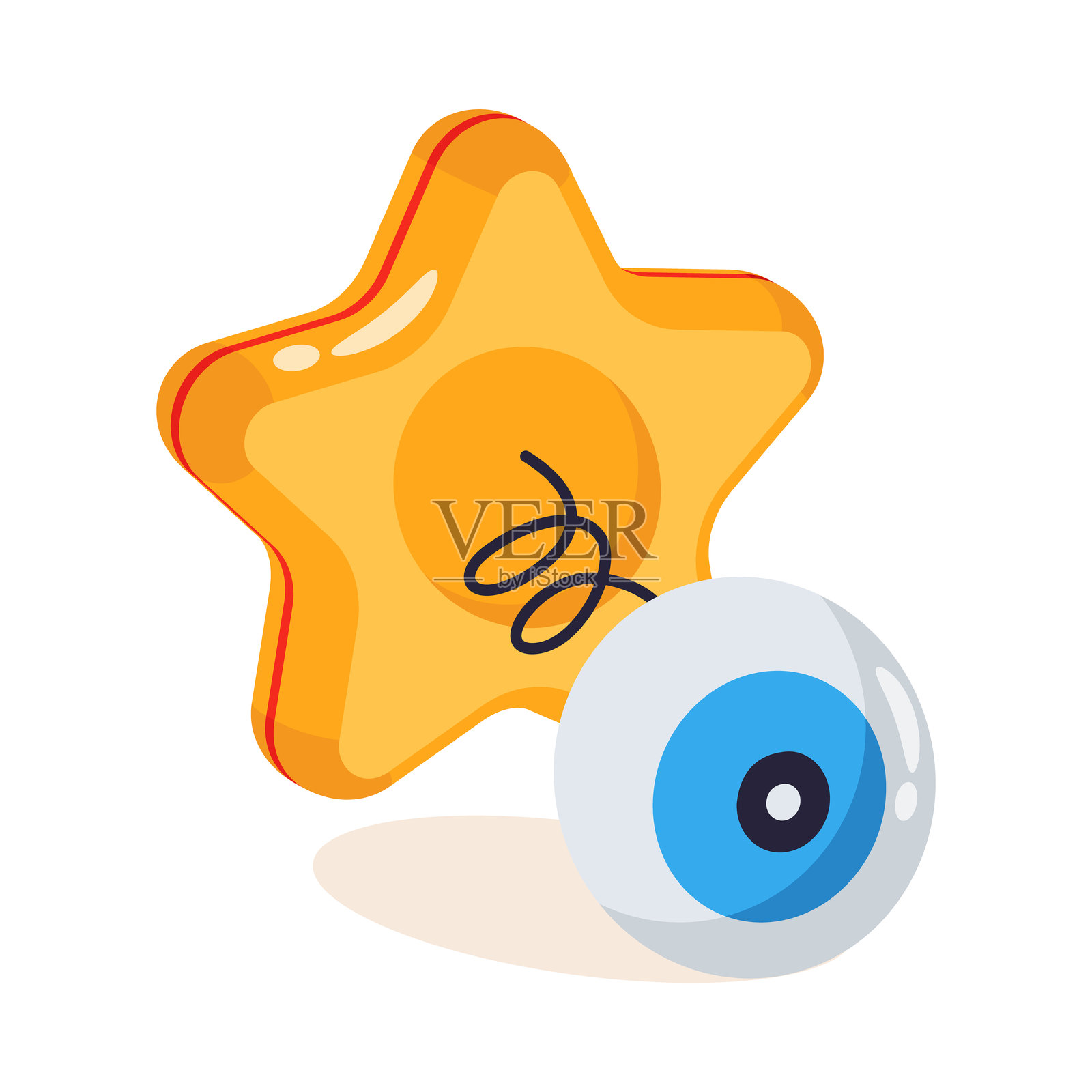 眼睛恶作剧插画图片素材