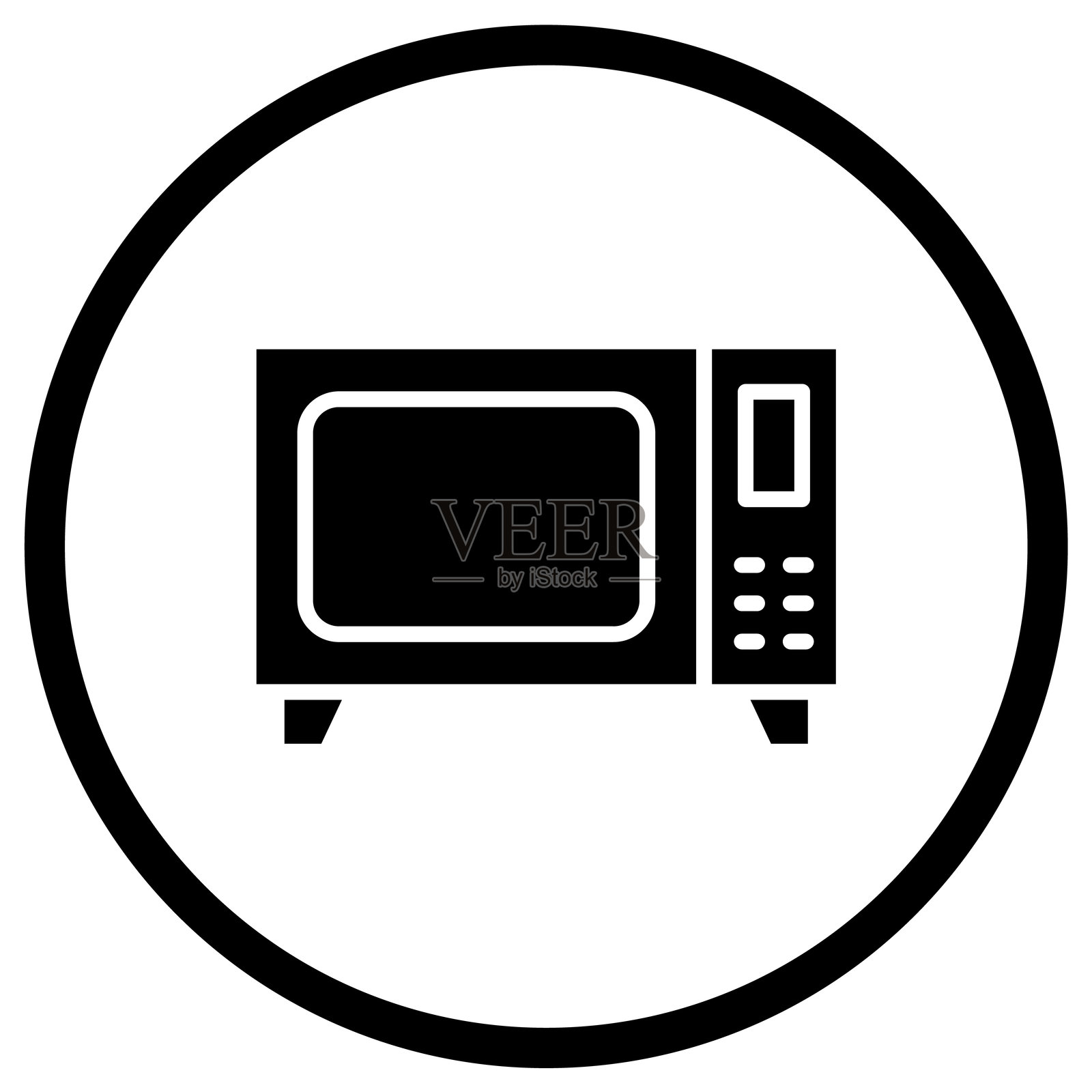 微波炉矢量图标设计插图插画图片素材