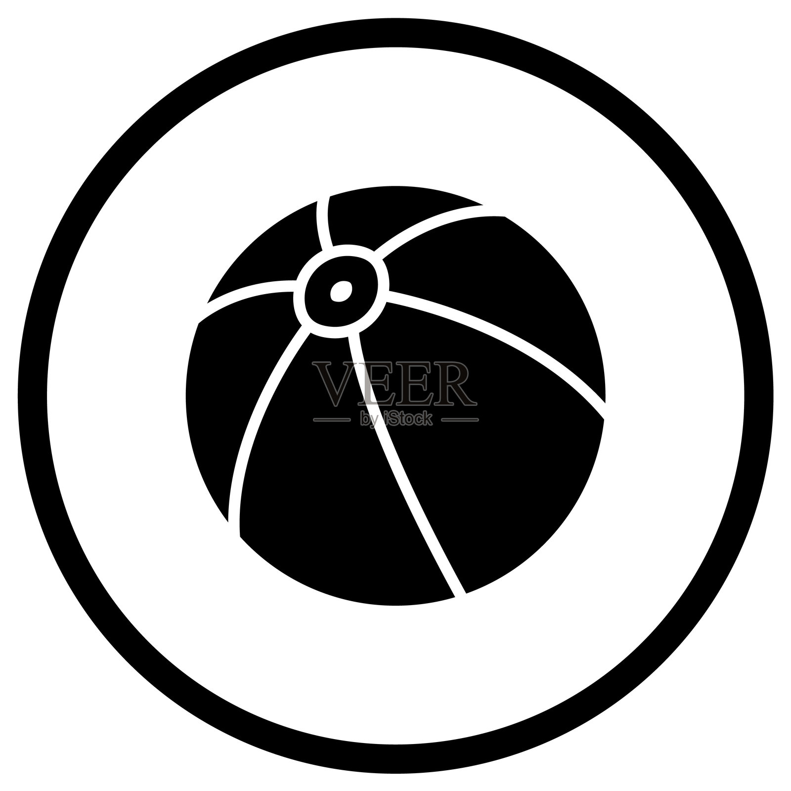 沙滩球矢量图标设计插图插画图片素材