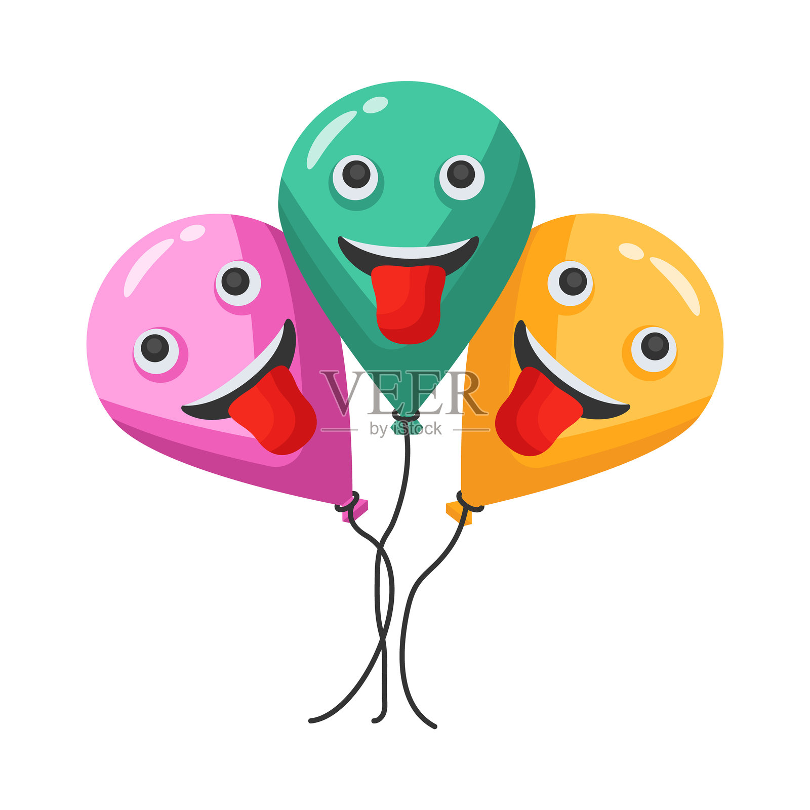 表情气球插画图片素材