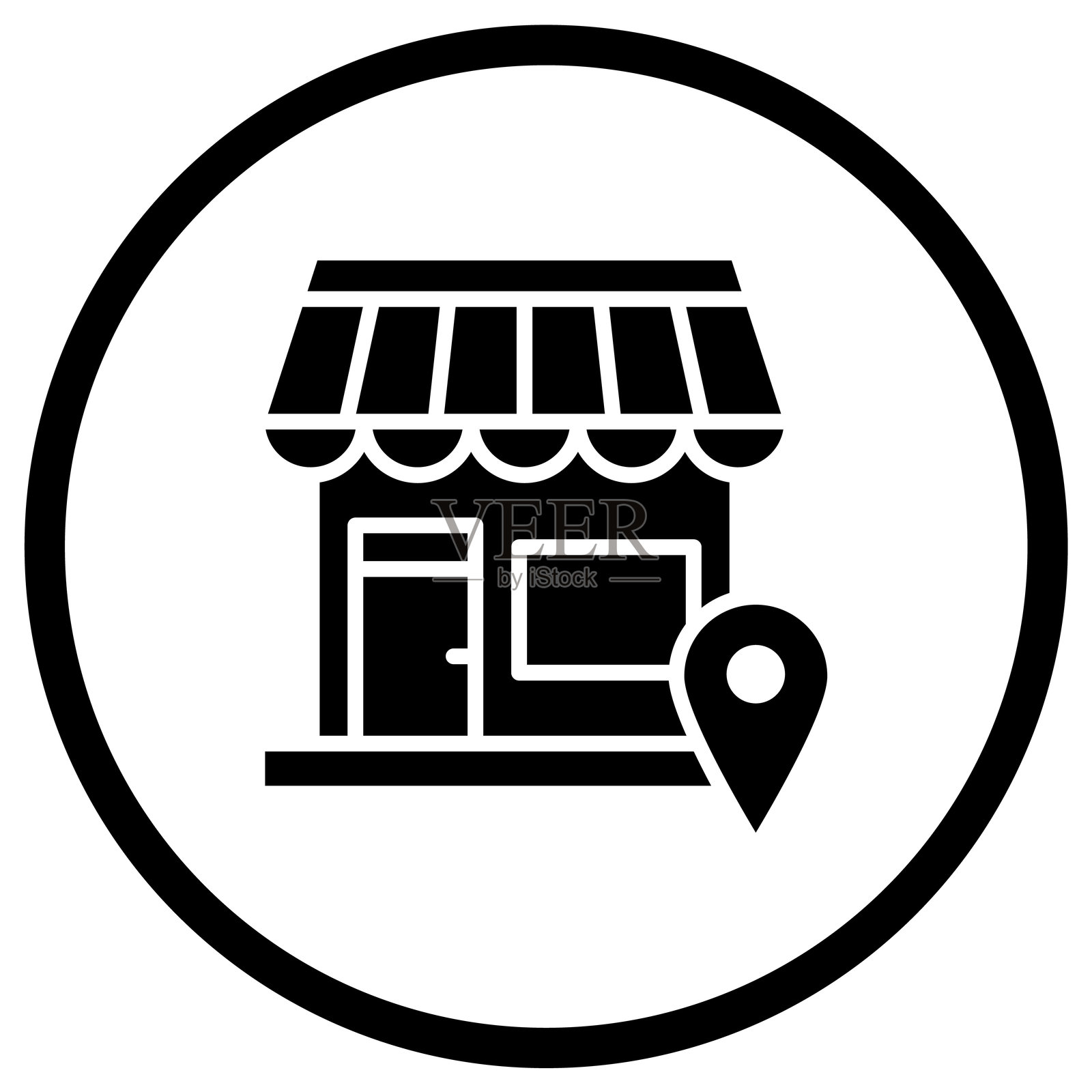 商店位置矢量图标设计插图插画图片素材