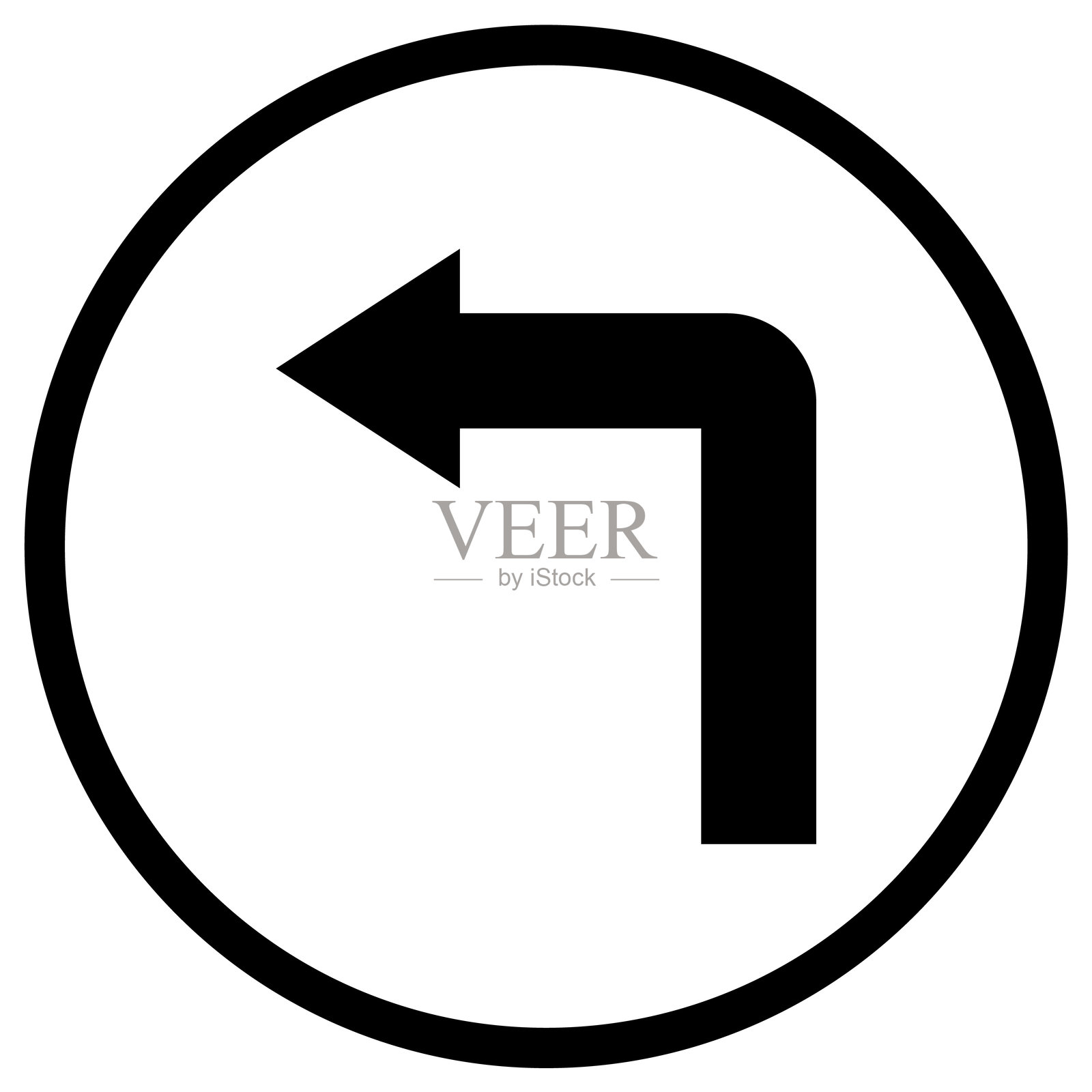 向左转矢量图标设计插图插画图片素材