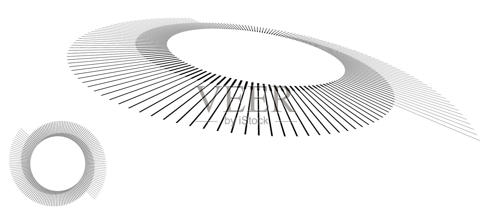 黑色线条的螺旋形动态抽象矢量背景或标志或图标。带有圆形线条的抽象背景。白色背景上的艺术插图，具有透视效果。插画图片素材